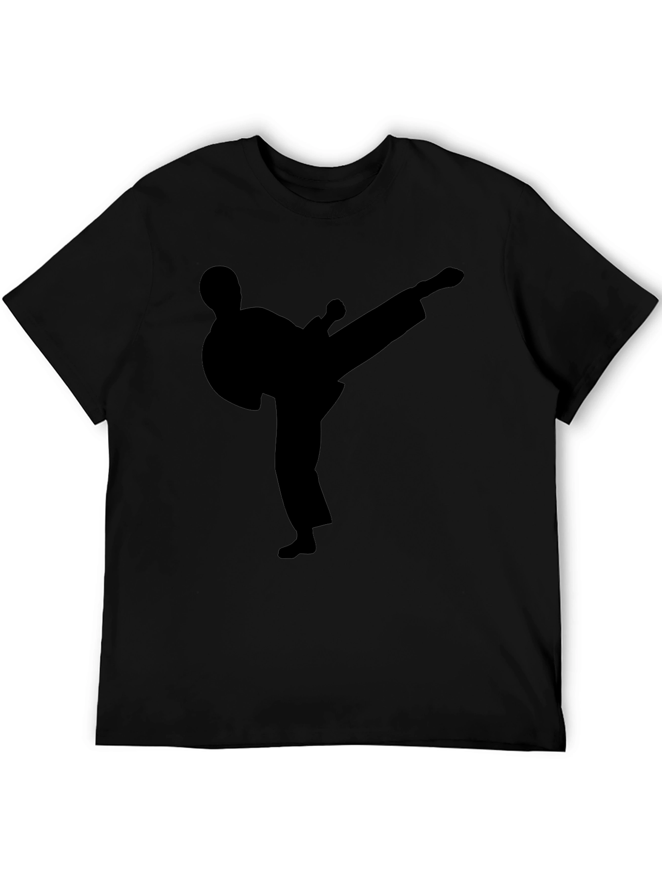 Black Martial Arts Silhouette T-Shirt - Black view 5