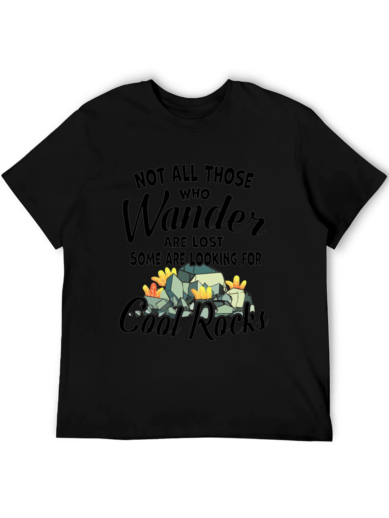 Black Wander Cool Rocks Graphic Tee view 5