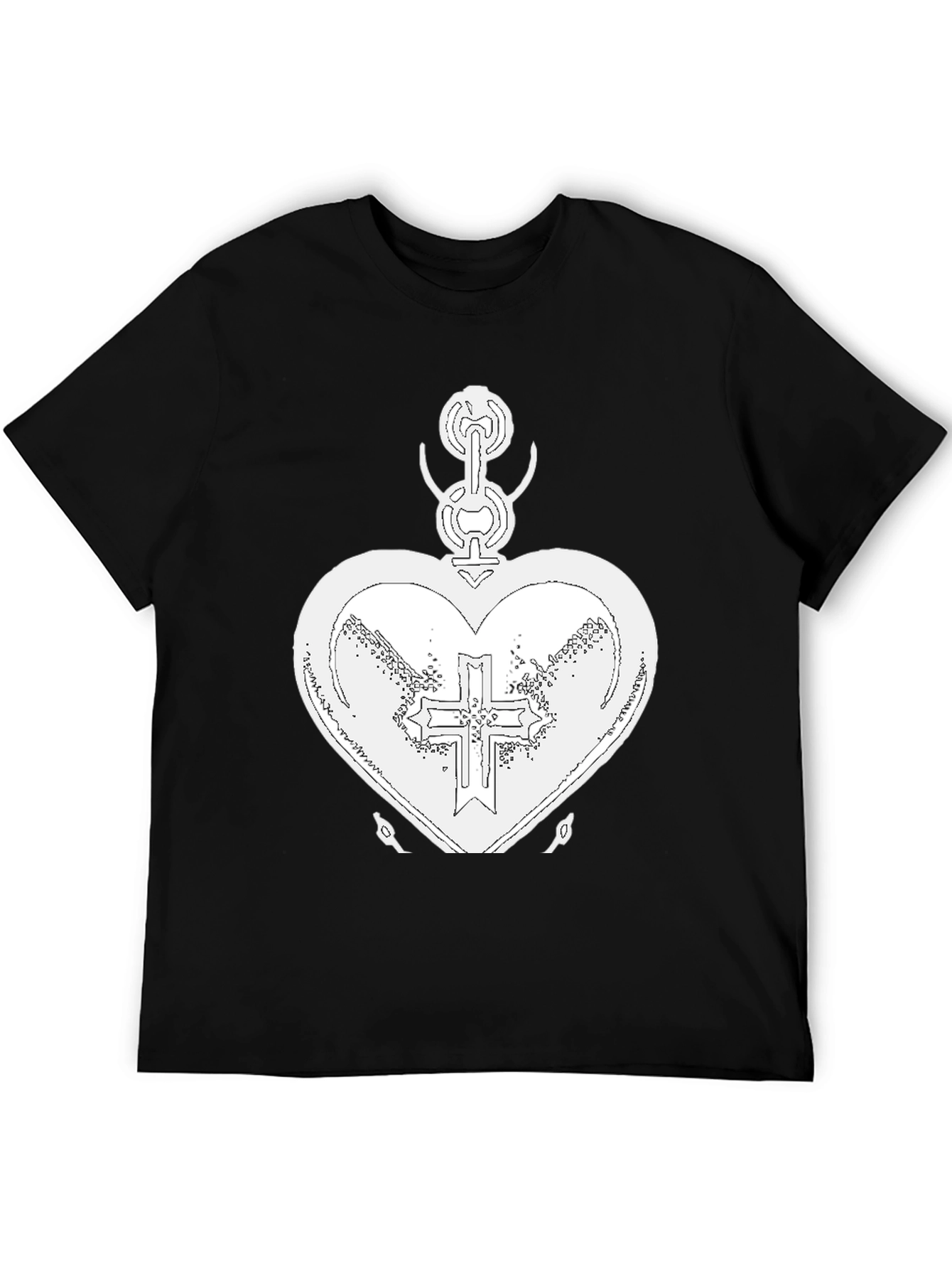 Heart and Cross Black T-Shirt - 5