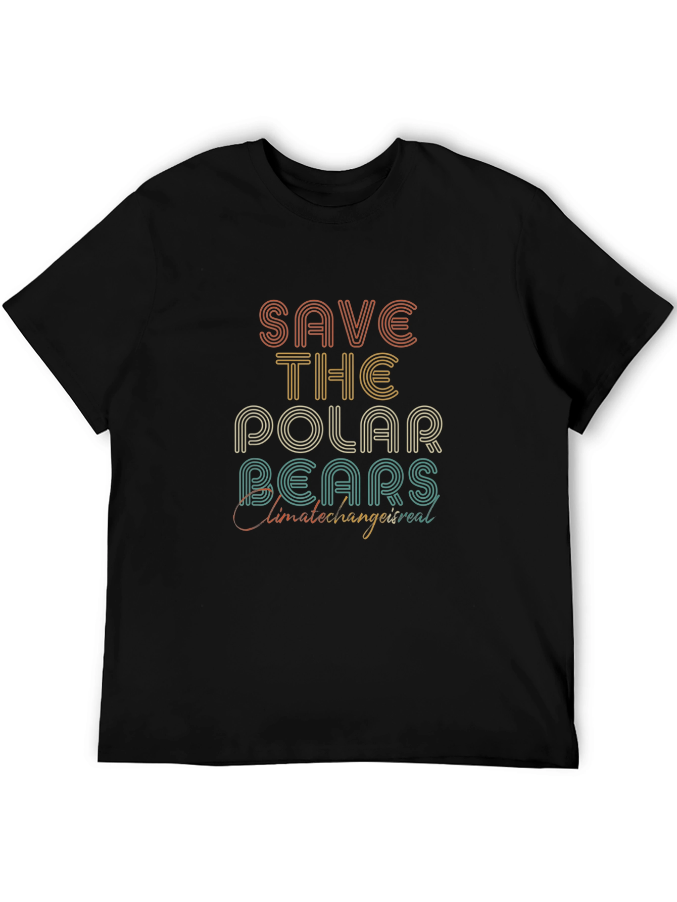 Black Save The Polar Bears Graphic Tee view 5