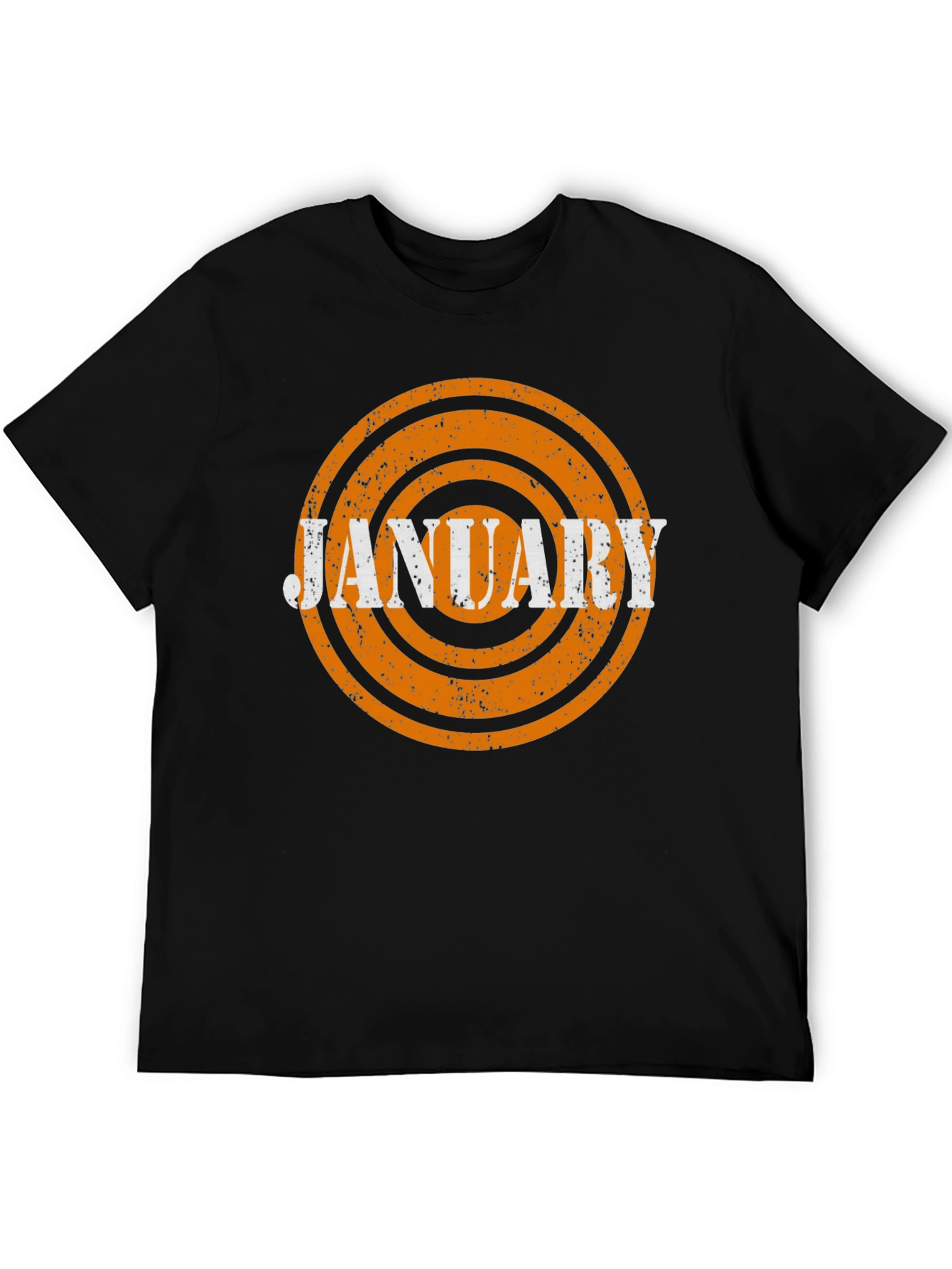 Black January Month Retro T-Shirt - Black view 5