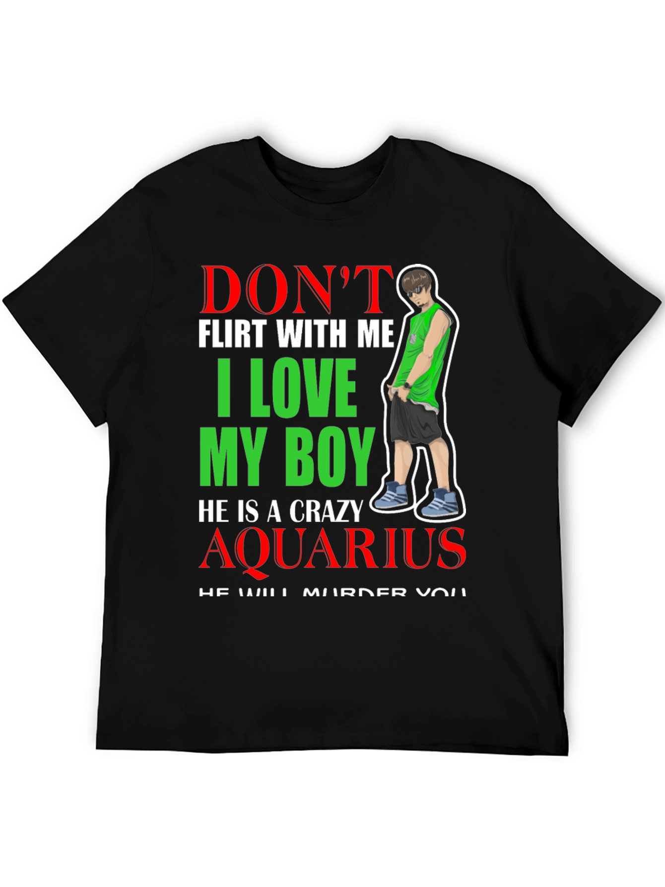 Black Don't Flirt With Me I Love My Boy T-Shirt view 5