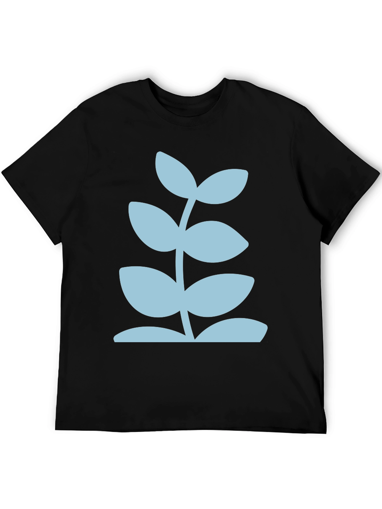 Black Modern Plant Graphic Tee - Black view 5