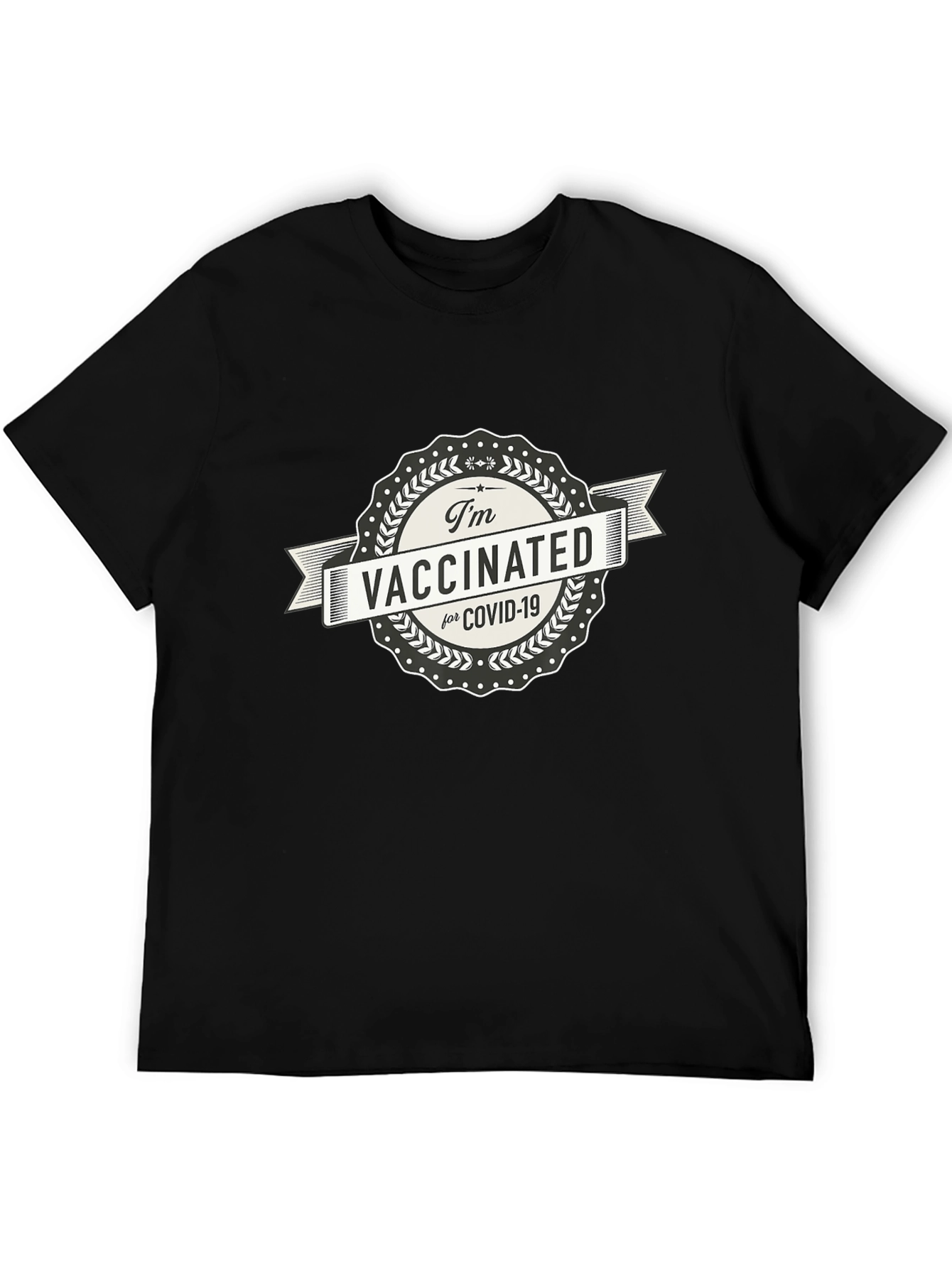 Black I'm Vaccinated for Covid-19 T-Shirt view 5