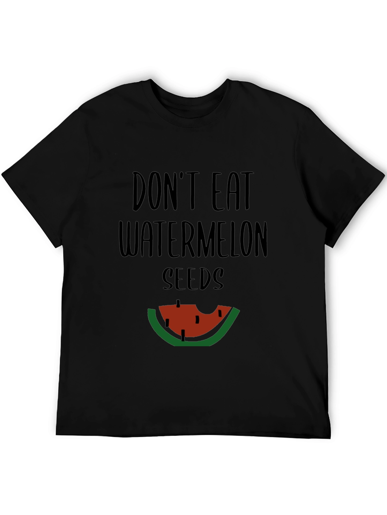 Black Funny Don't Eat Watermelon Seeds Graphic Tee view 5