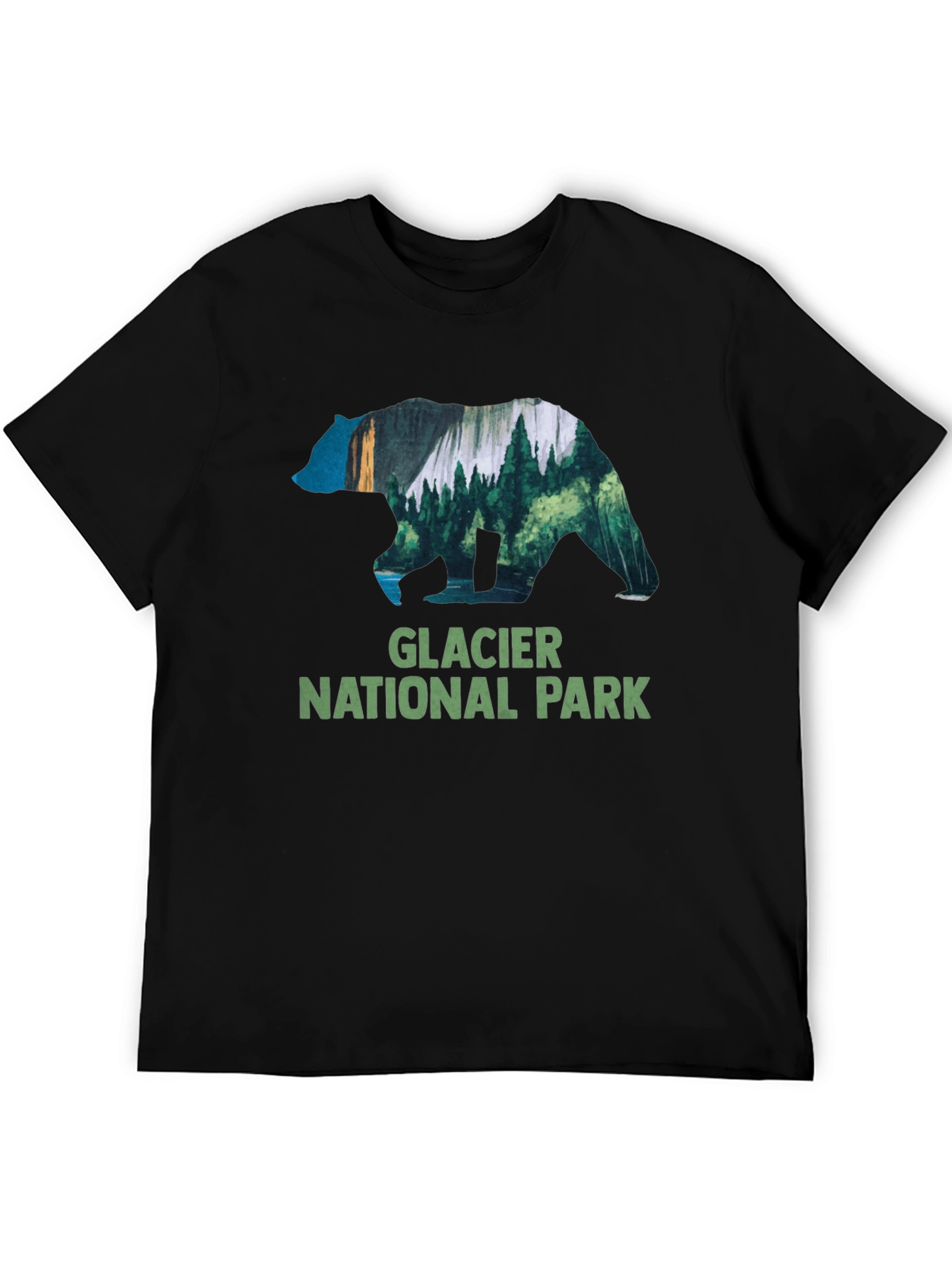 Black Glacier National Park Bear T-Shirt view 5