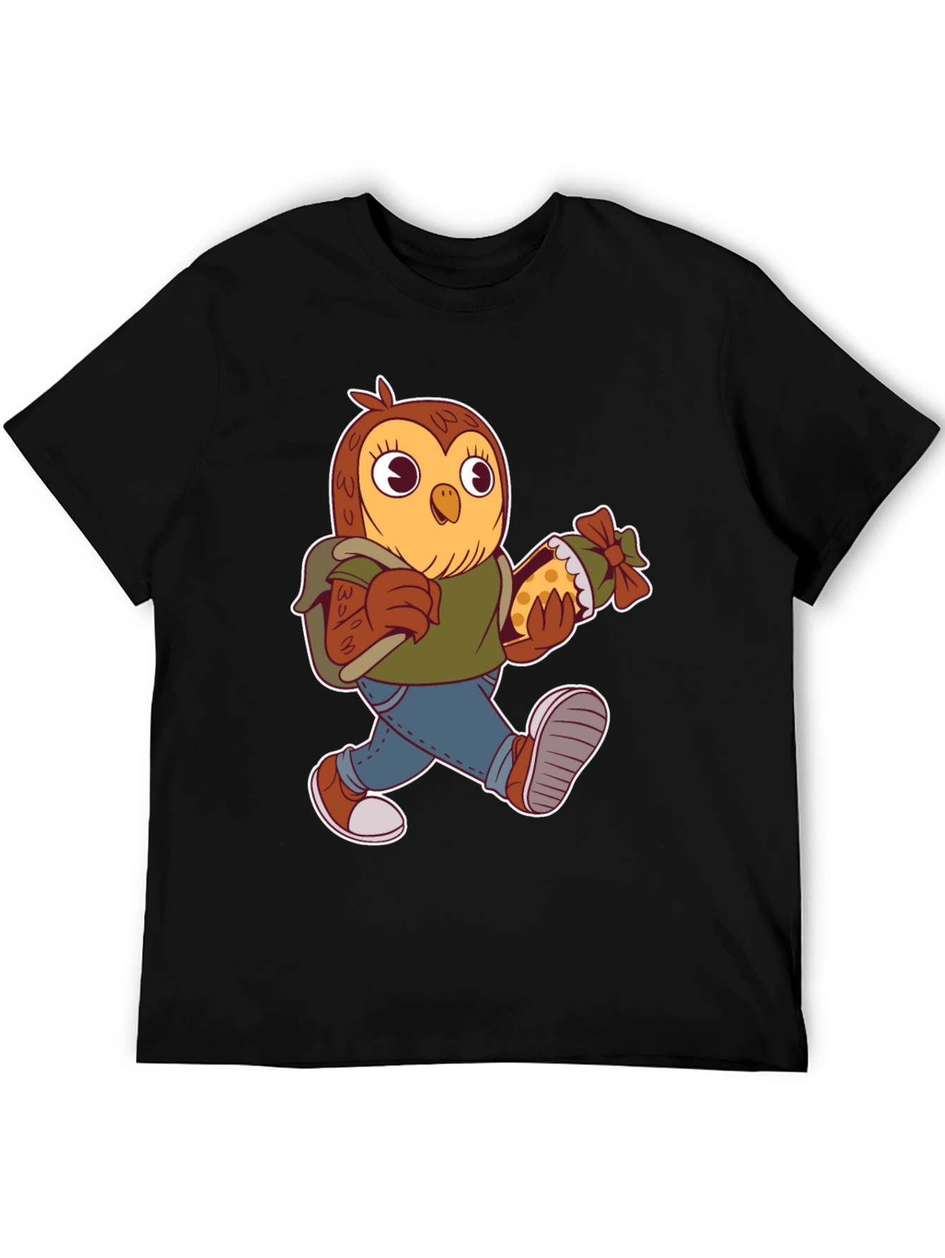 Black Cartoon Owl T-Shirt view 5