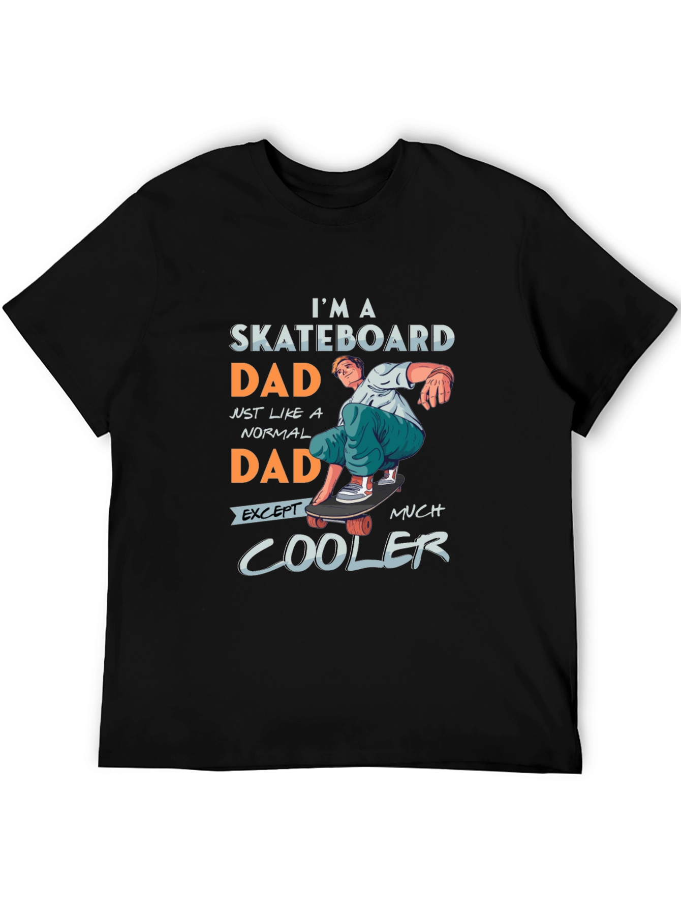 Black Skateboard Dad Graphic Tee - Cool Dad Style view 5