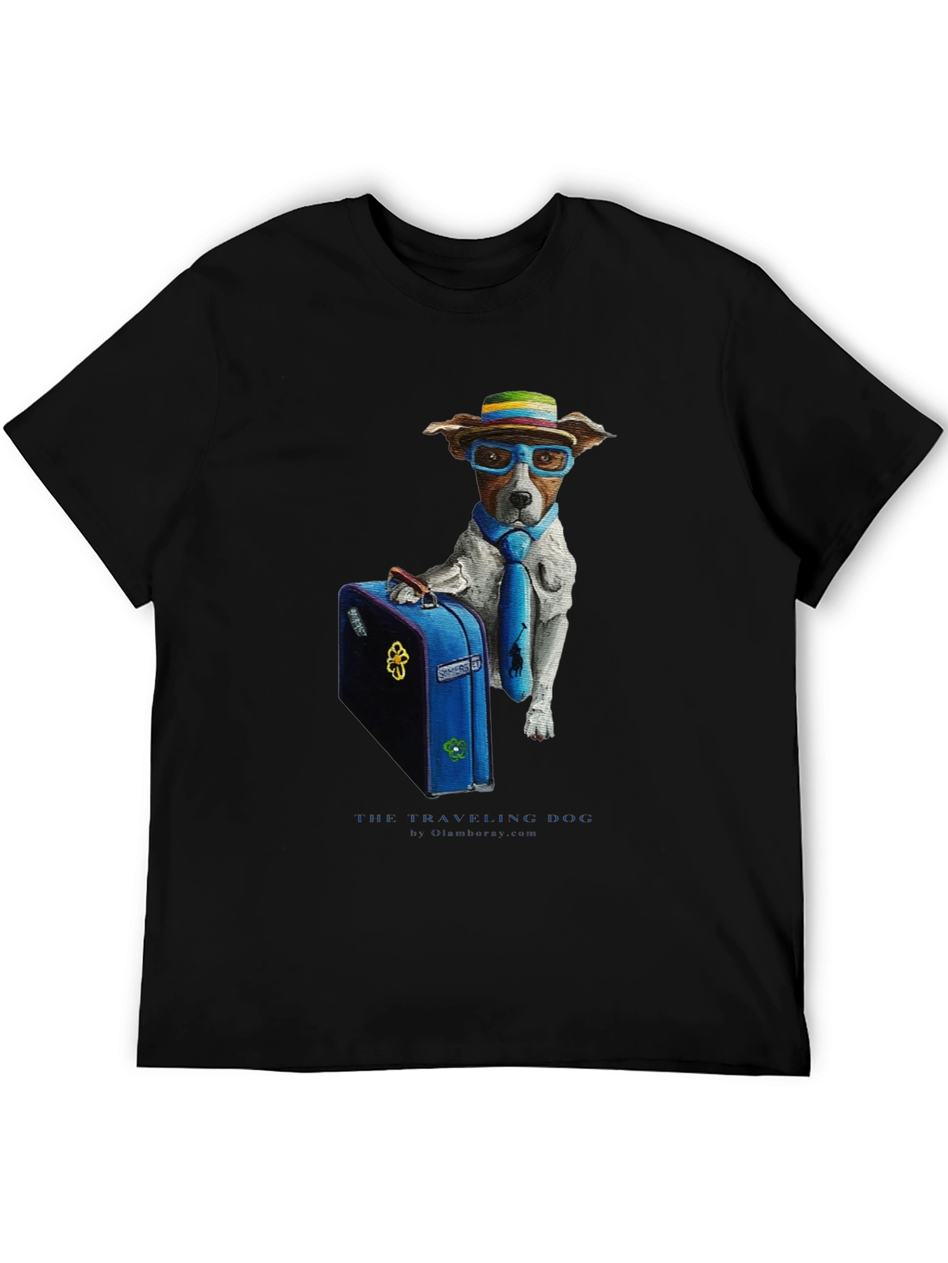 Black Traveling Dog Graphic T-Shirt view 5