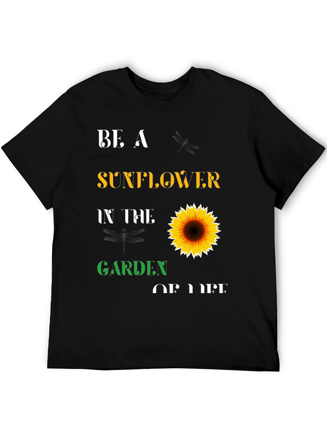 Black Be a Sunflower T-Shirt - Inspirational Graphic Tee view 5