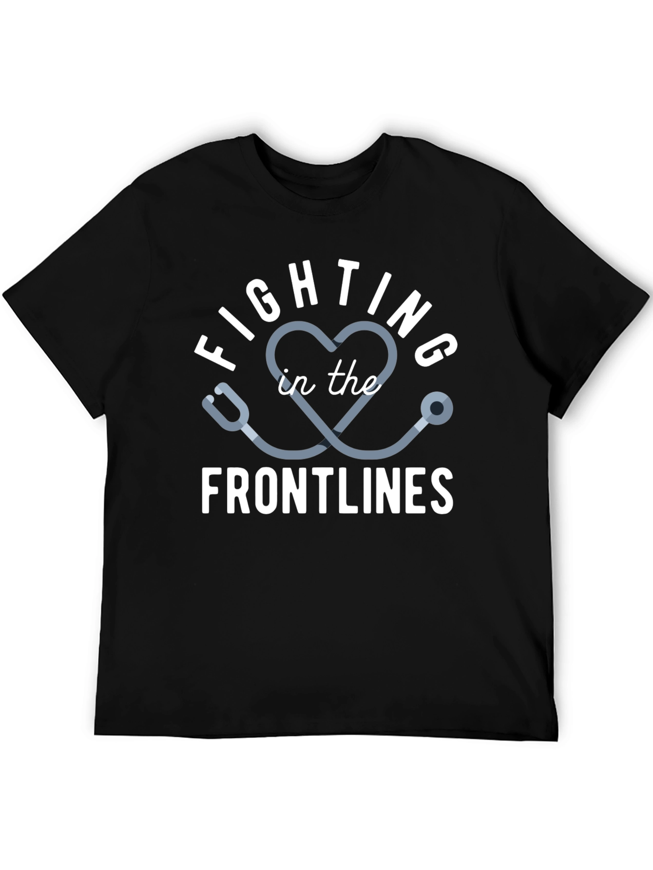Black Fighting Frontlines Tee - Medical Support Shirt view 5