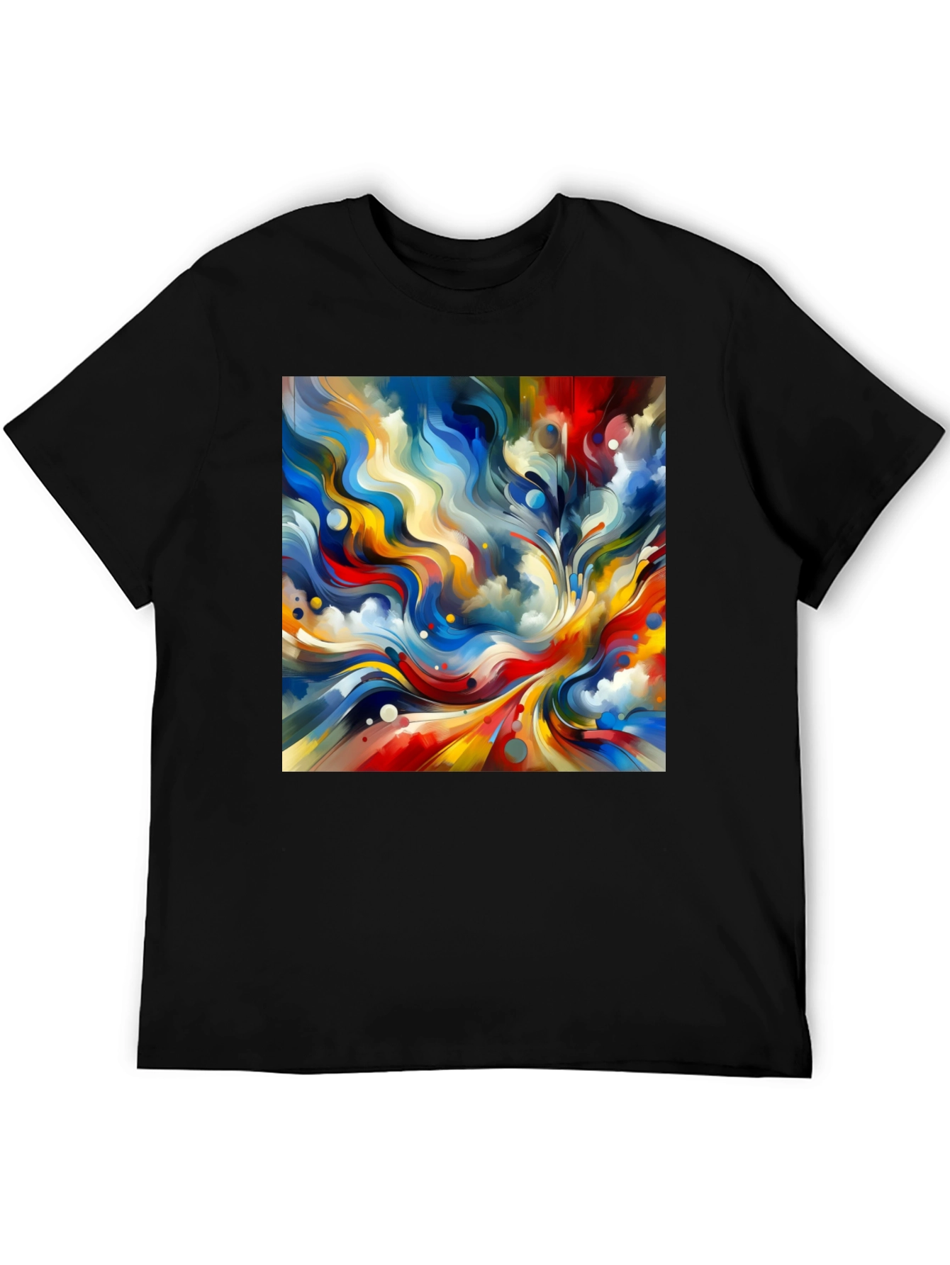 Black Abstract Art Printed Black T-Shirt view 5