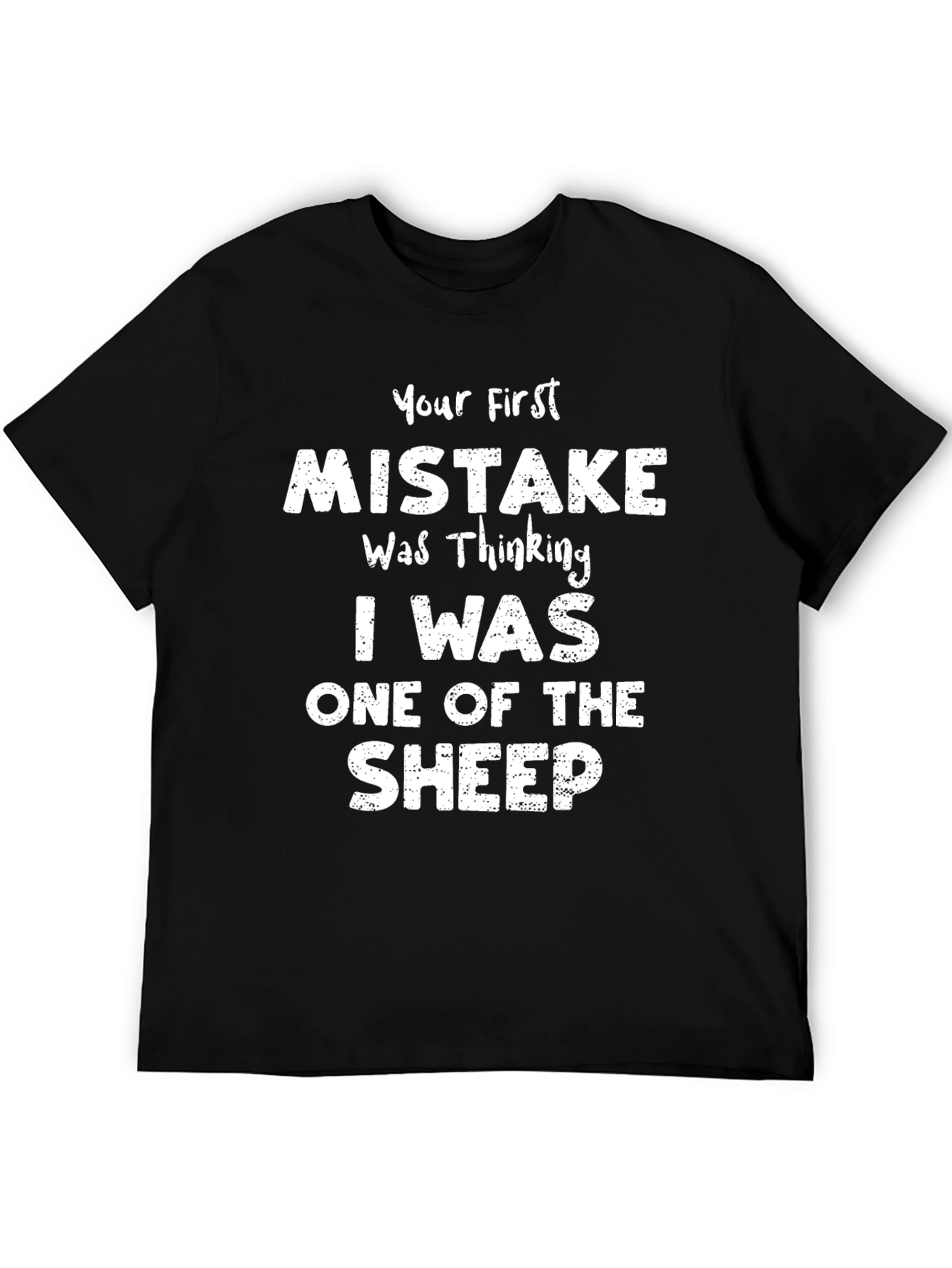 Black Mistake Sheep T-Shirt - Funny Sarcastic Tee view 5