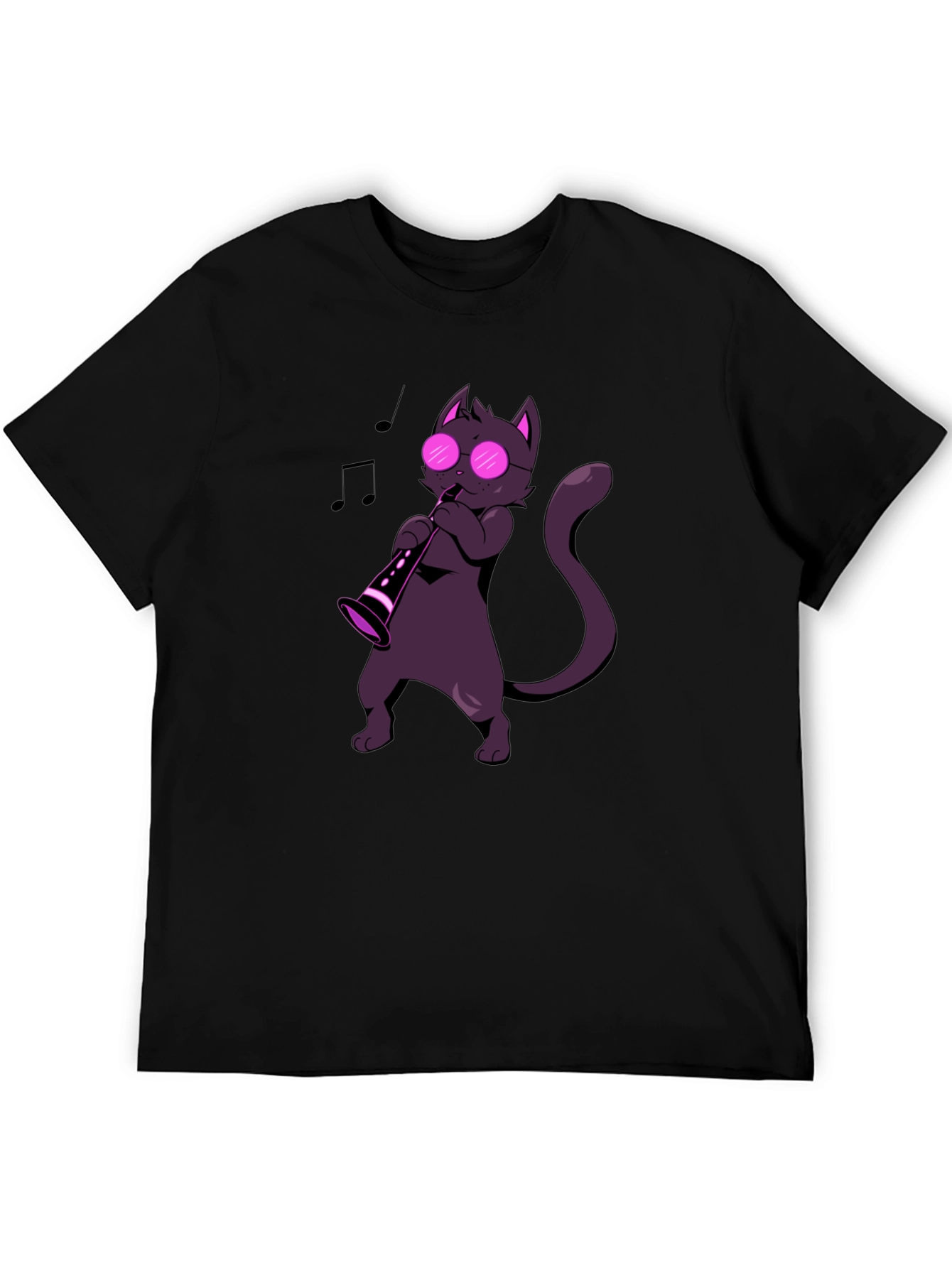 Black Cat Saxophone Player Graphic Tee - Music Lover Shirt view 5