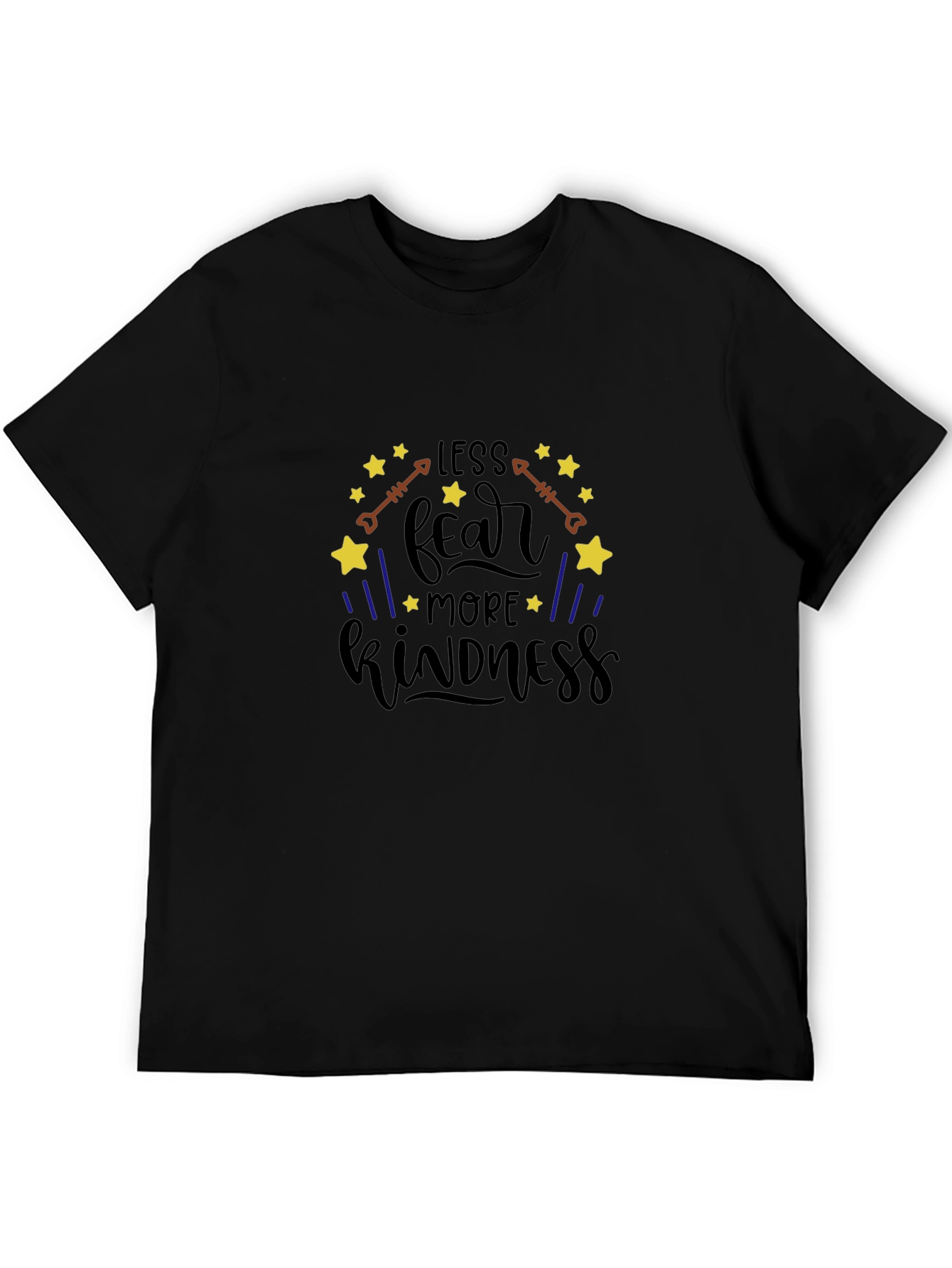 Black Less Fear More Kindness Graphic Tee - Black view 5