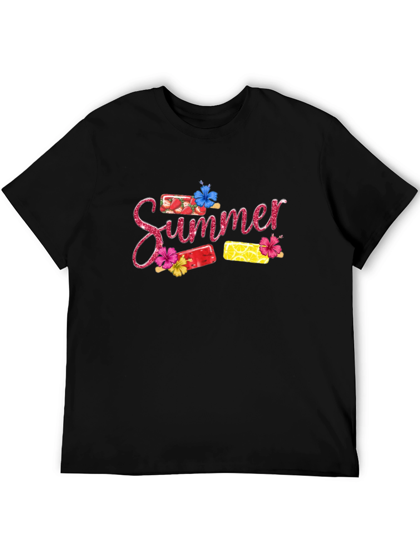 Black Summer Popsicle Graphic T-Shirt view 5