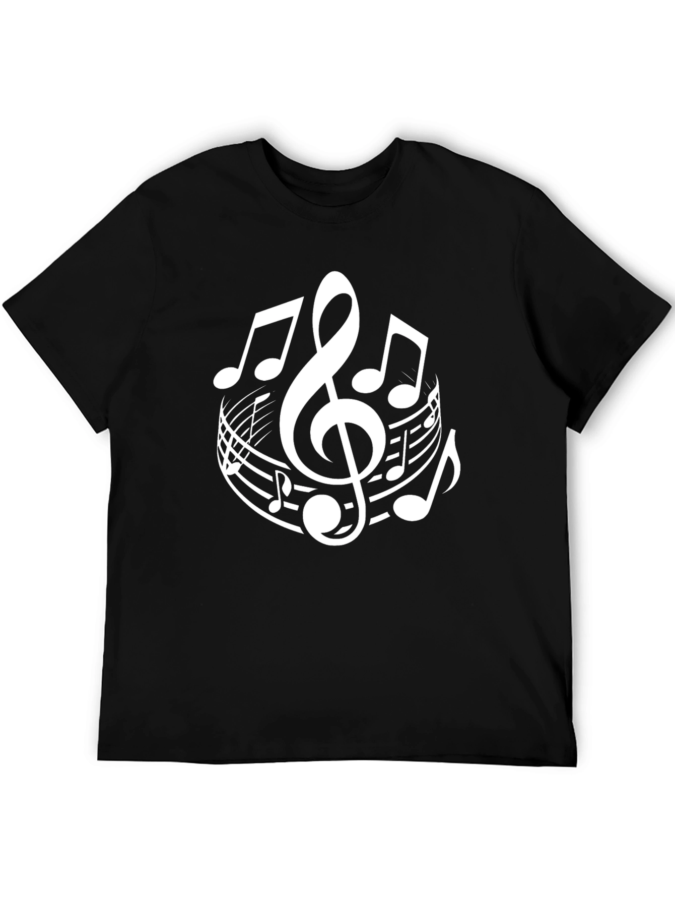 Black Musical Notes Graphic Black T-Shirt view 5