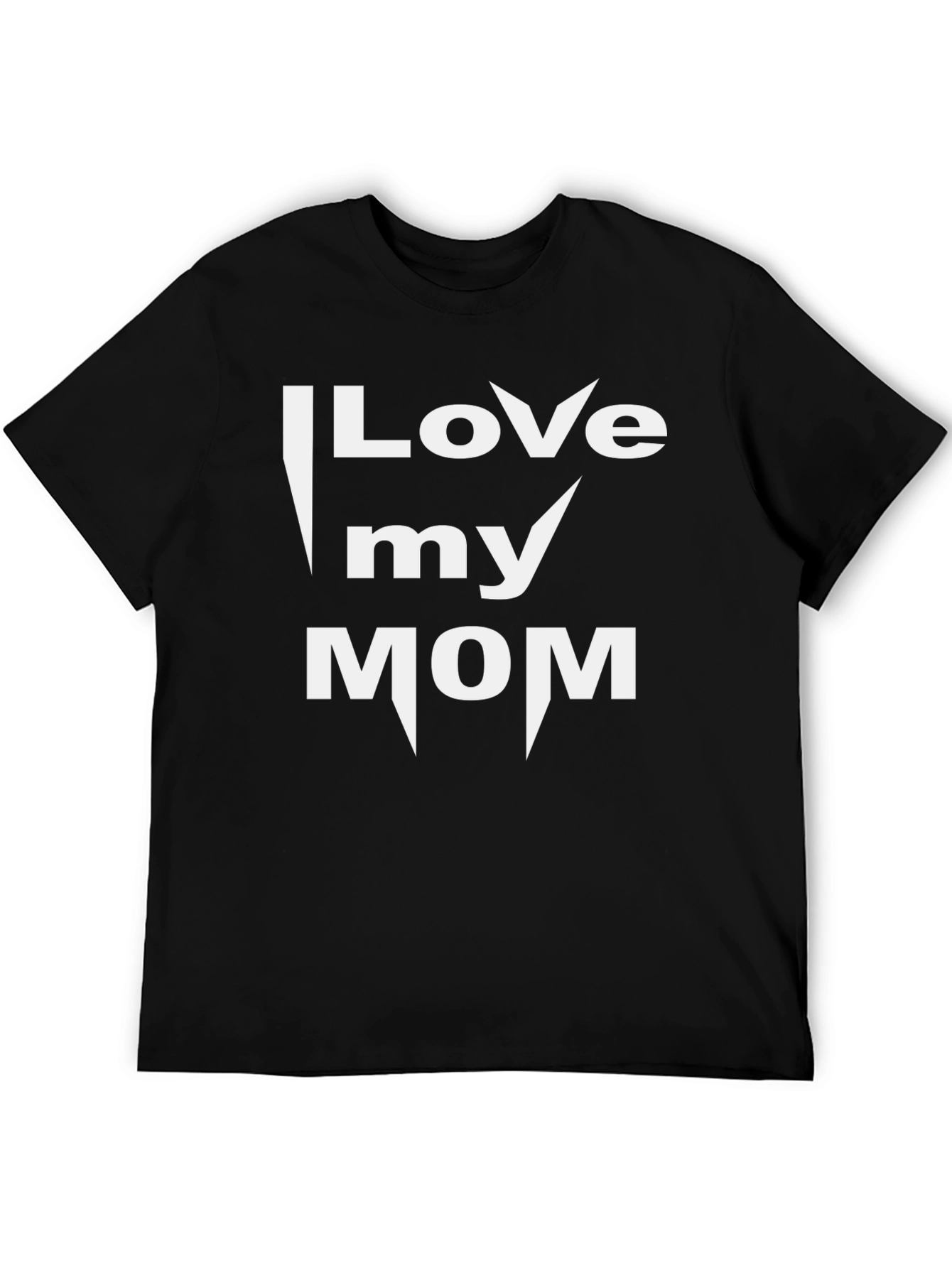 Black I Love My Mom Graphic T-Shirt - Black view 5