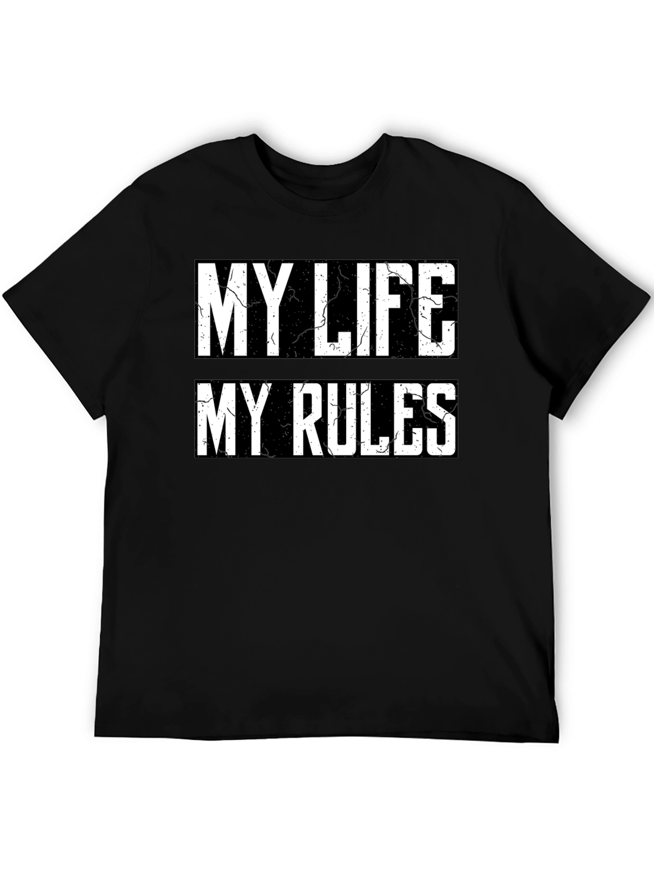 Black My Life My Rules Graphic Tee - Black view 5