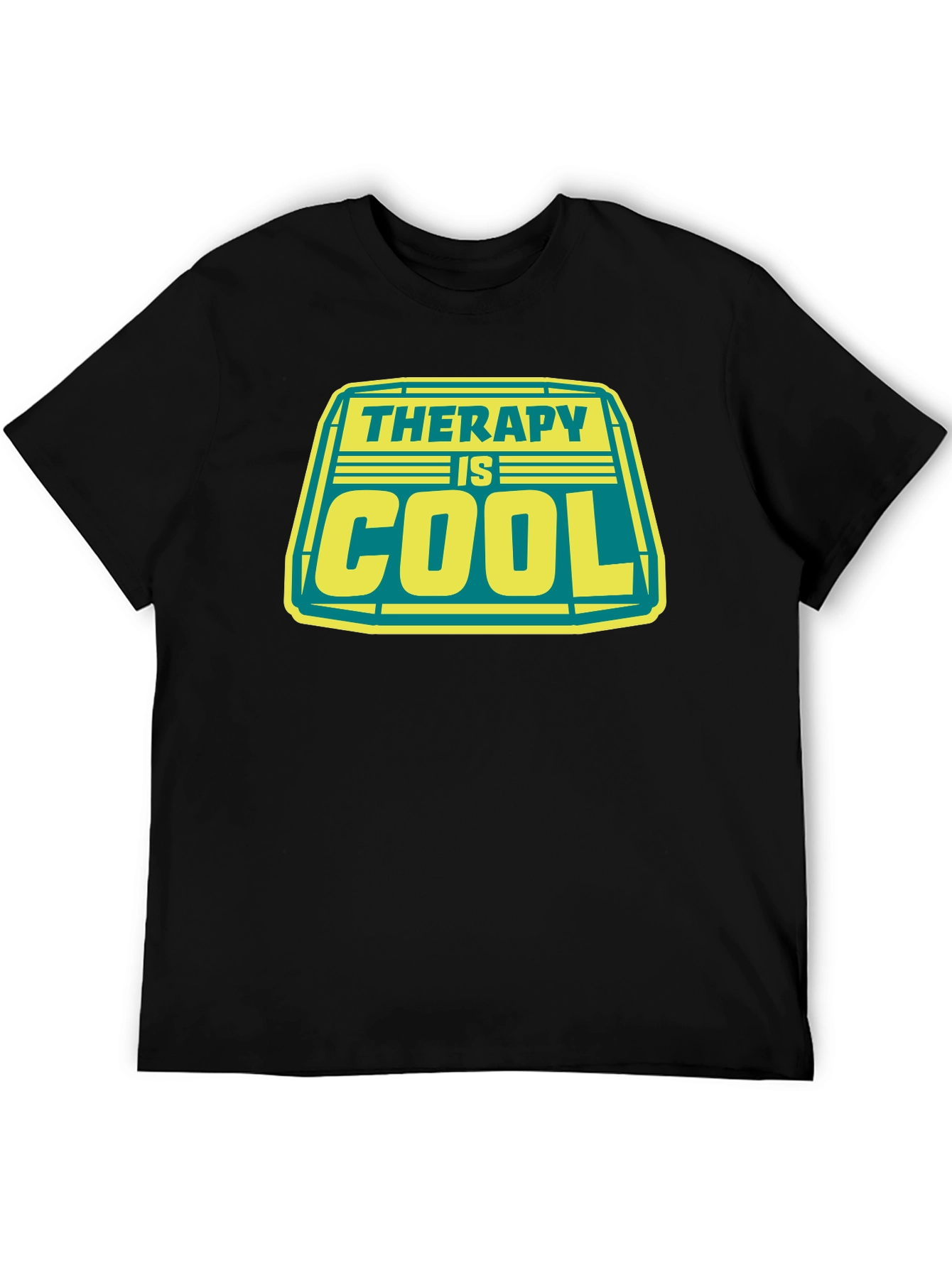 Black Therapy is Cool Graphic Tee - Black view 5