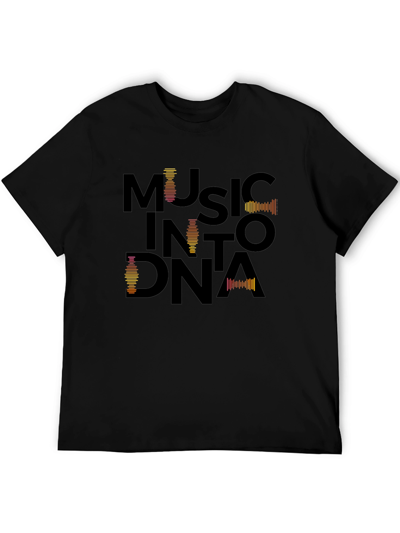 Black Music Into DNA Black Graphic Tee view 5