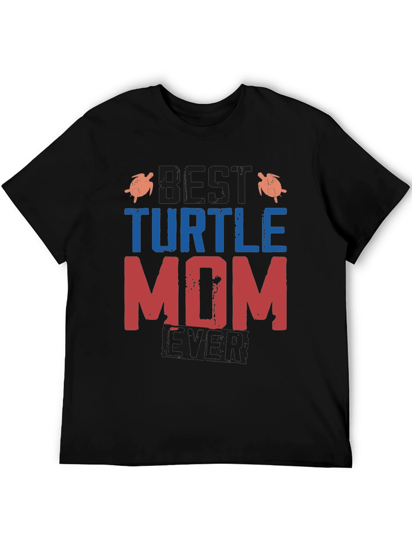 Black Best Turtle Mom Ever T-Shirt view 5
