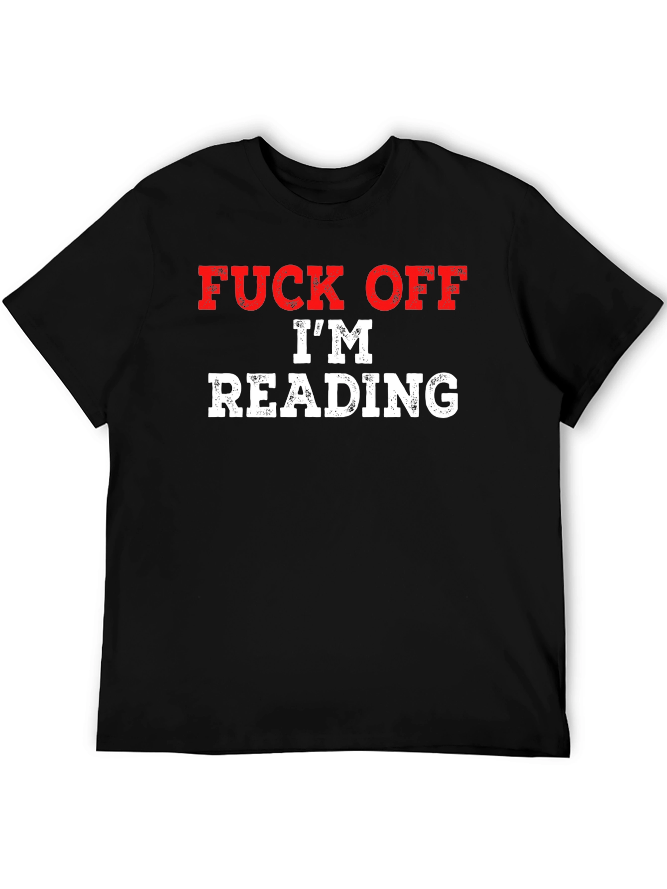 Black Funny Graphic Tee: Fuck Off, I'm Reading view 5