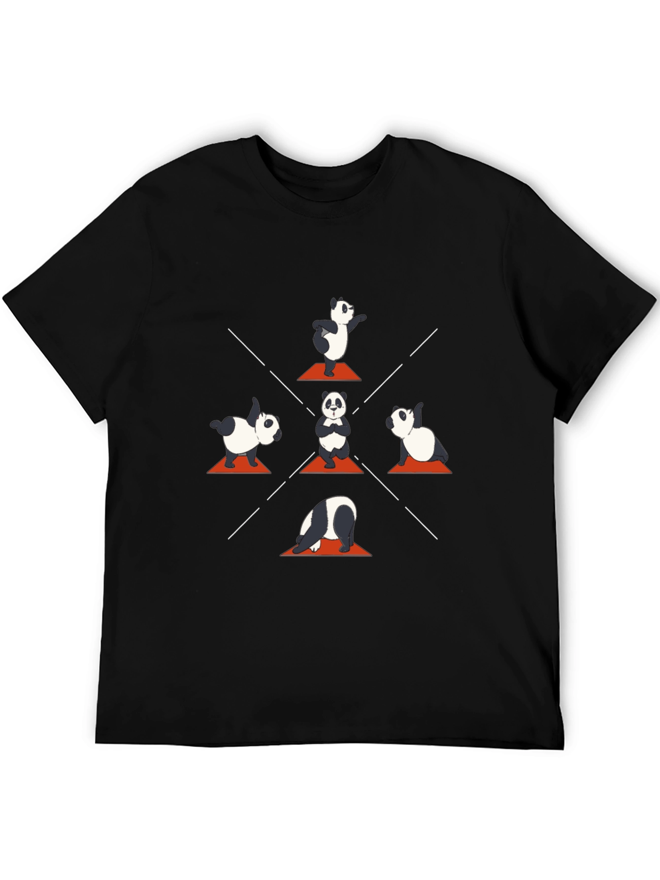 Black Yoga Panda T-Shirt - Meditating Animal Tee view 5