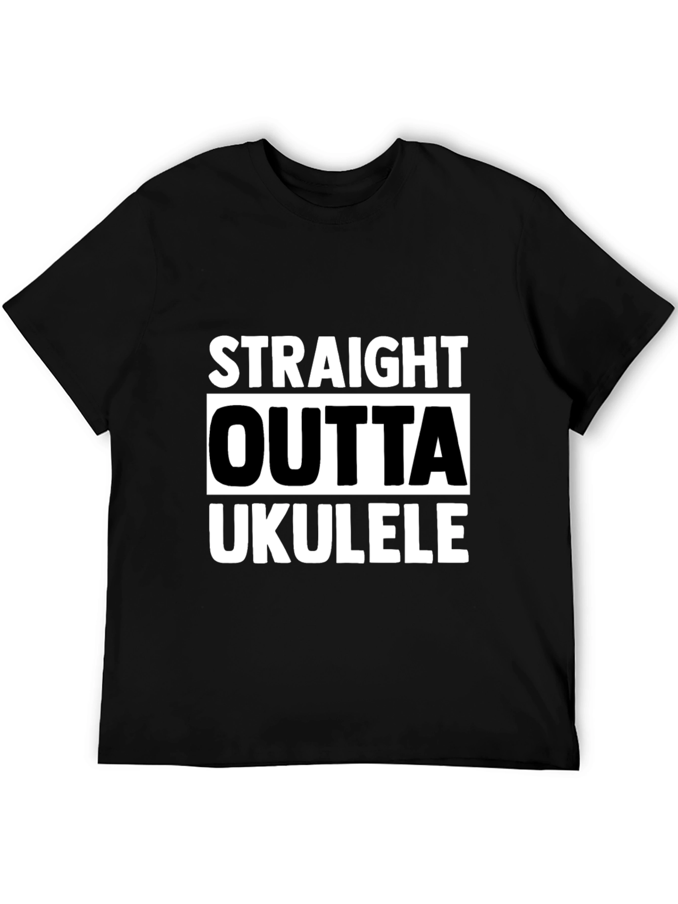 Black Straight Outta Ukulele Graphic Tee - Black view 5
