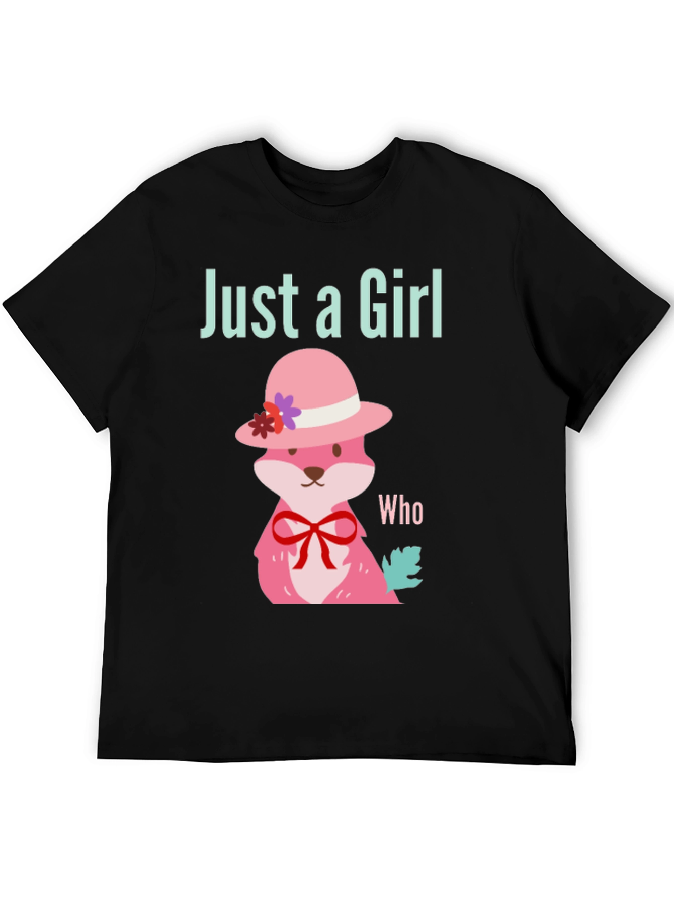 Black Just a Girl Who Loves Foxes T-Shirt view 5