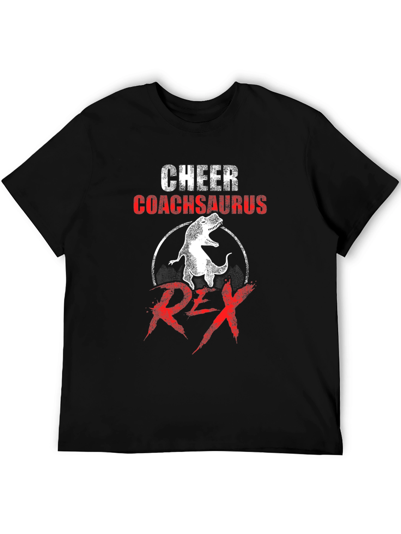Cheer Coachsaurus Rex T-Shirt - Dinosaur Graphic Tee - 5