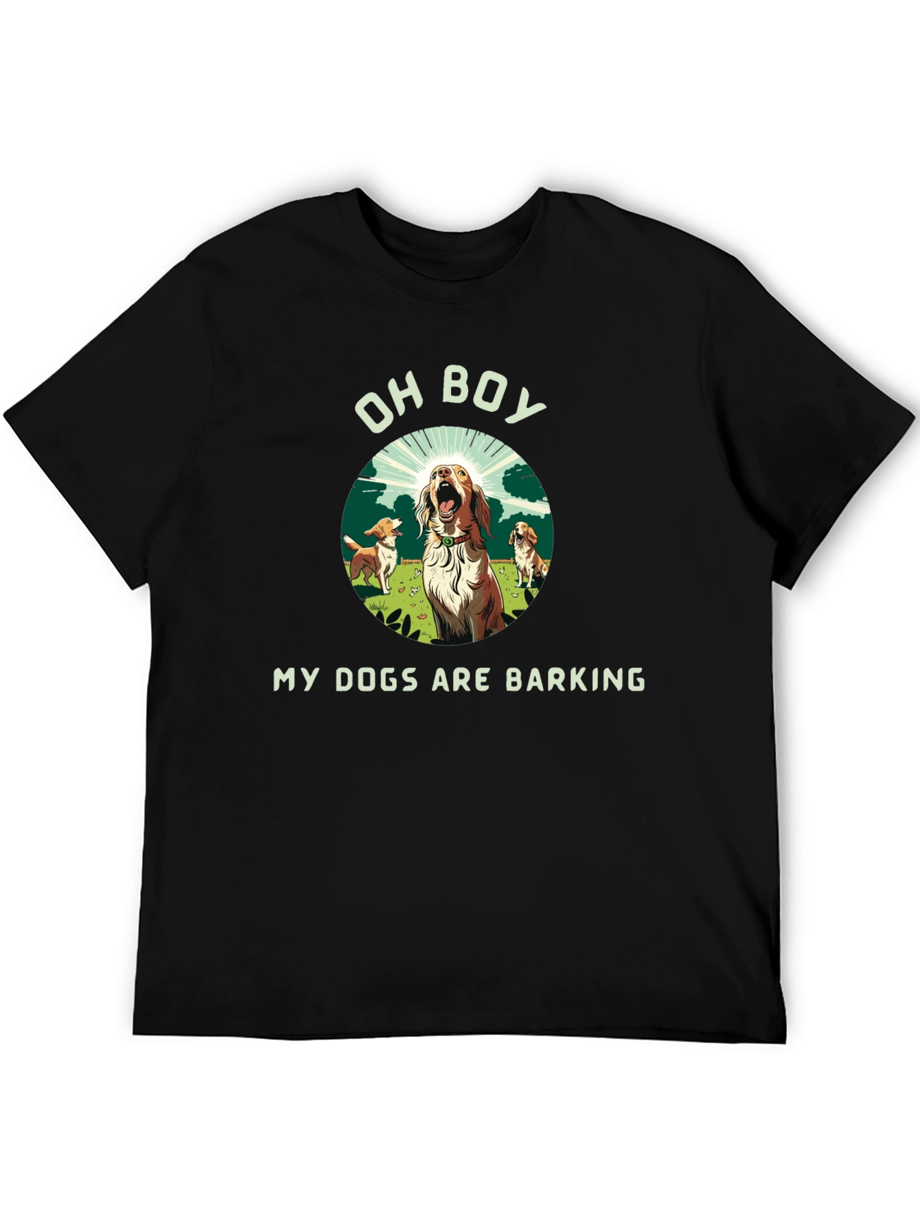 Black Funny "My Dogs Are Barking" Graphic Tee view 5