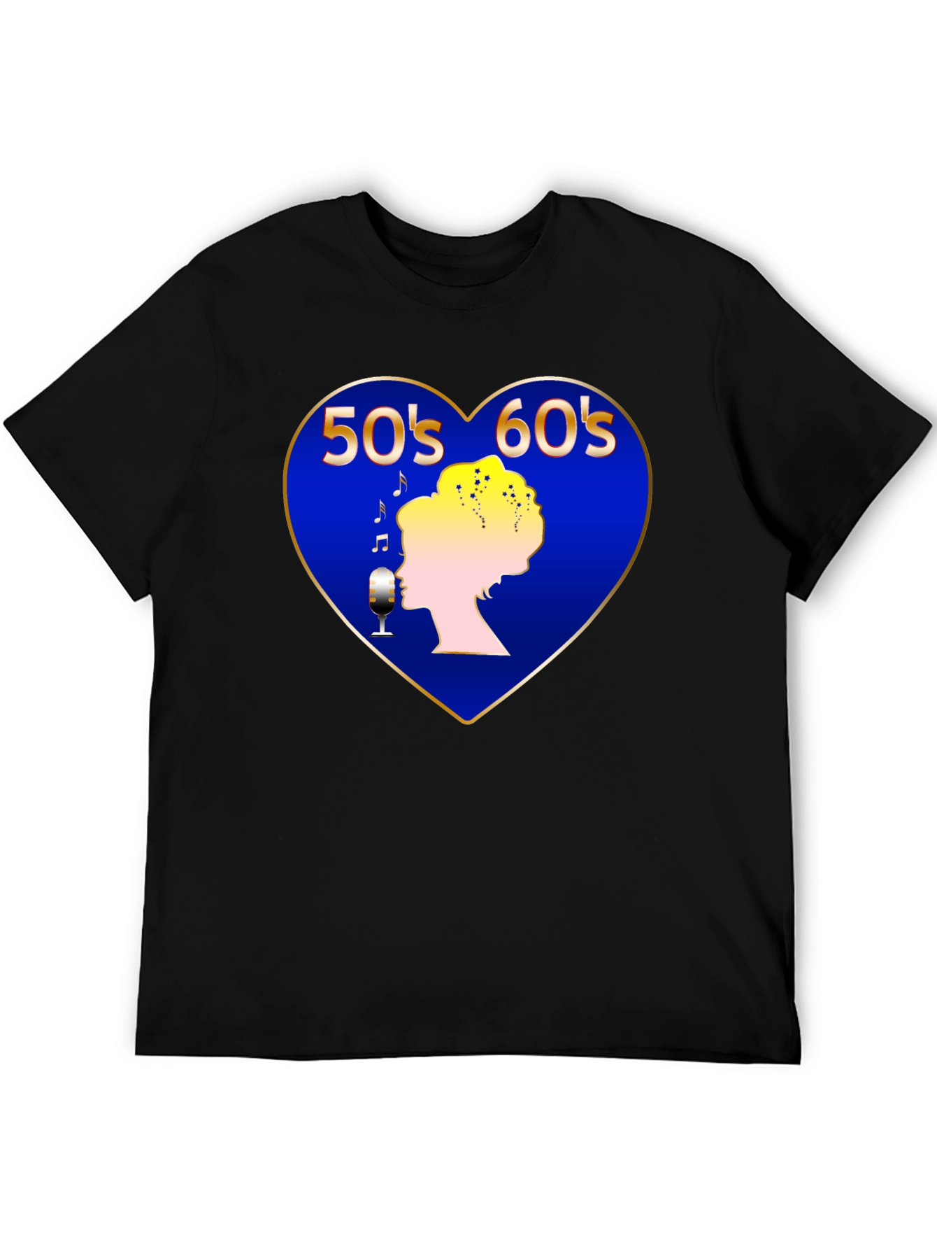 Retro 50s 60s Music Heart T-Shirt - 5