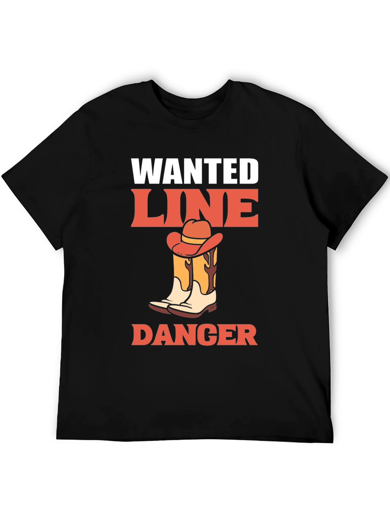 Black Wanted Line Dance Danger Graphic Tee view 5