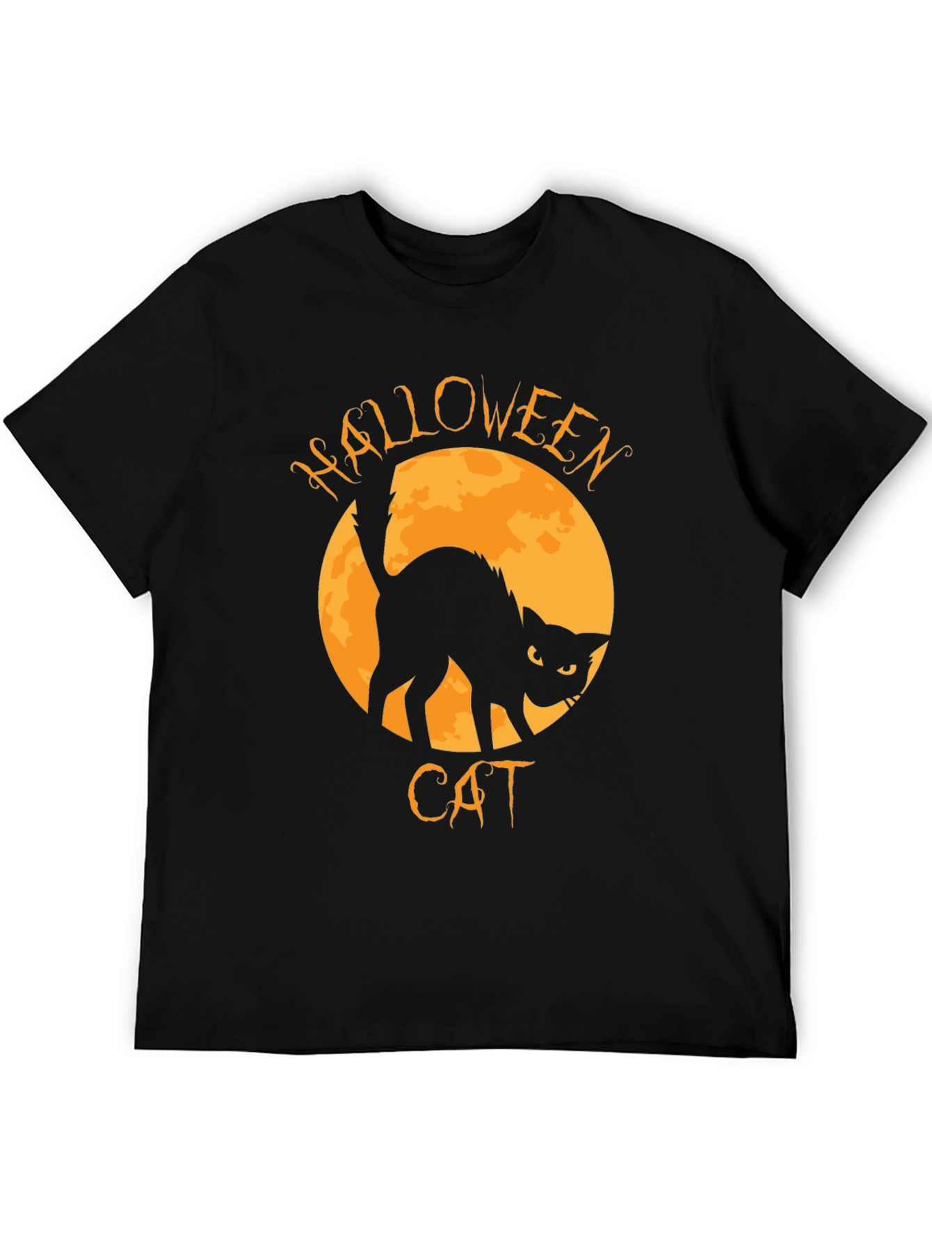 Black Halloween Cat T-Shirt view 5