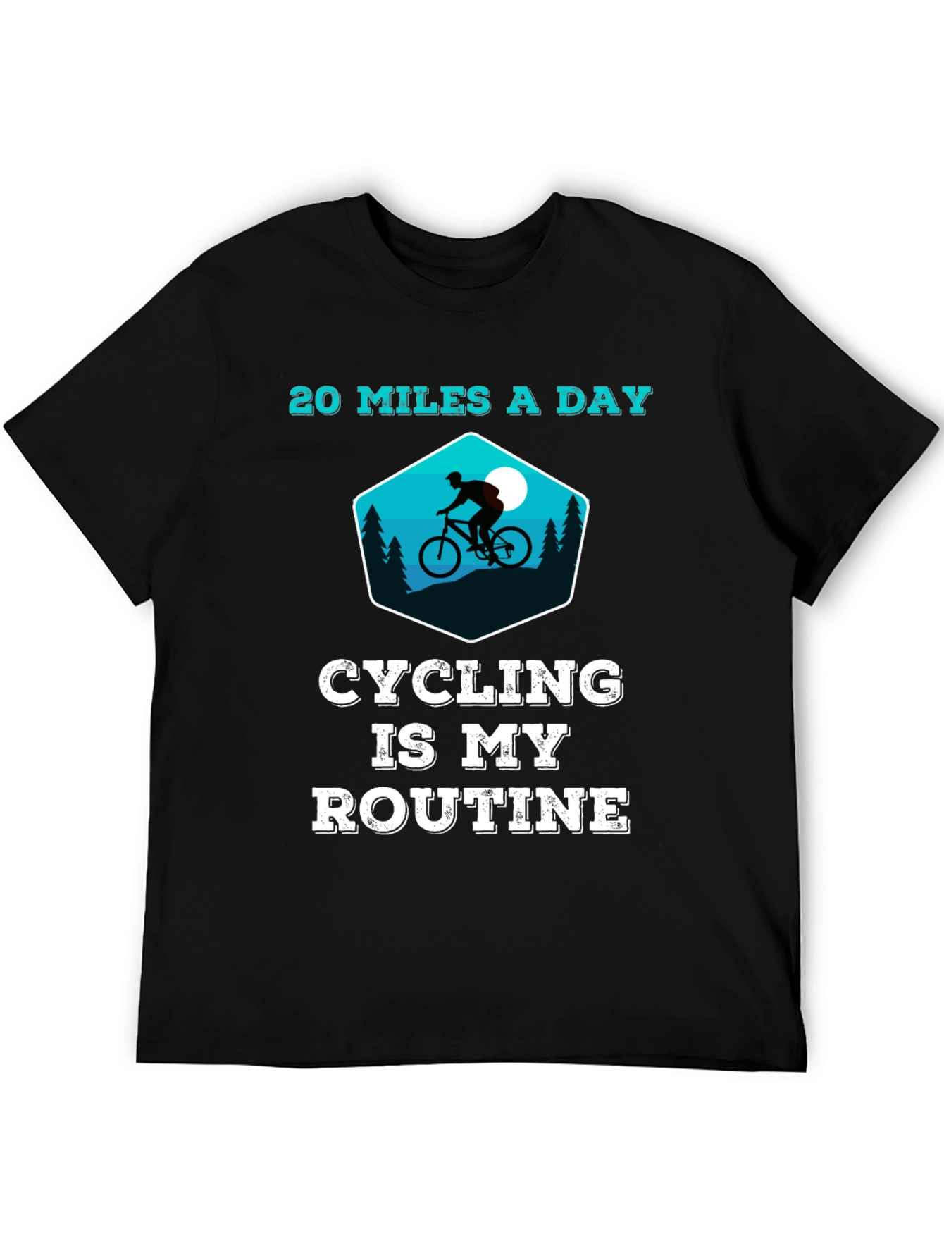 Black Cycling is My Routine - Graphic T-Shirt view 5