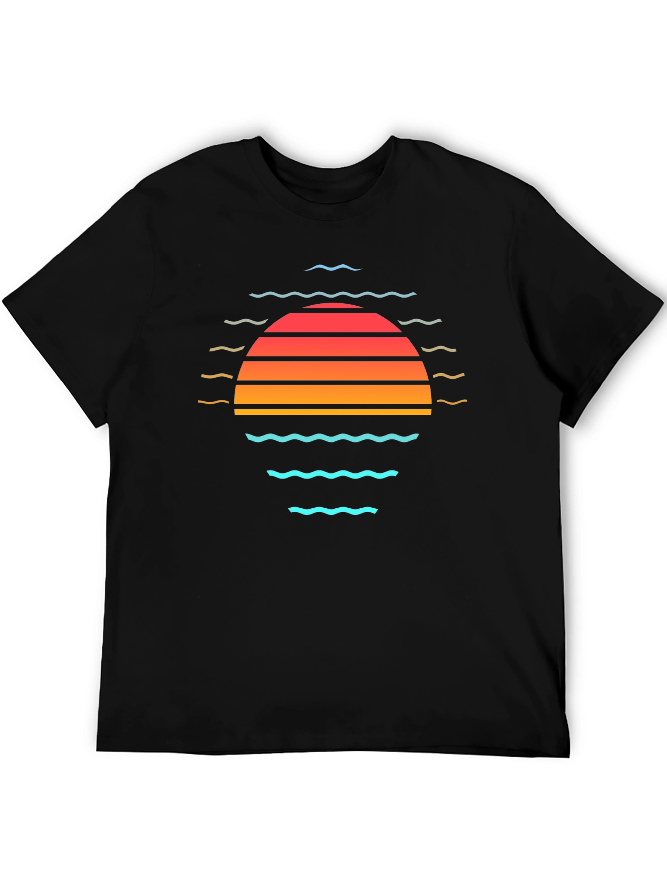 Black Retro Sunset T-Shirt - Vintage Graphic Tee view 5