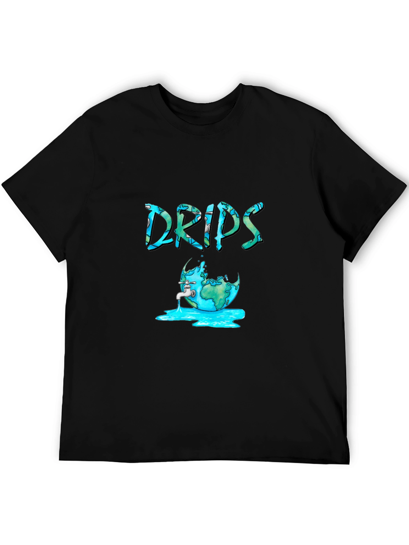 Black Drips Graphic T-Shirt - Earth Design view 5