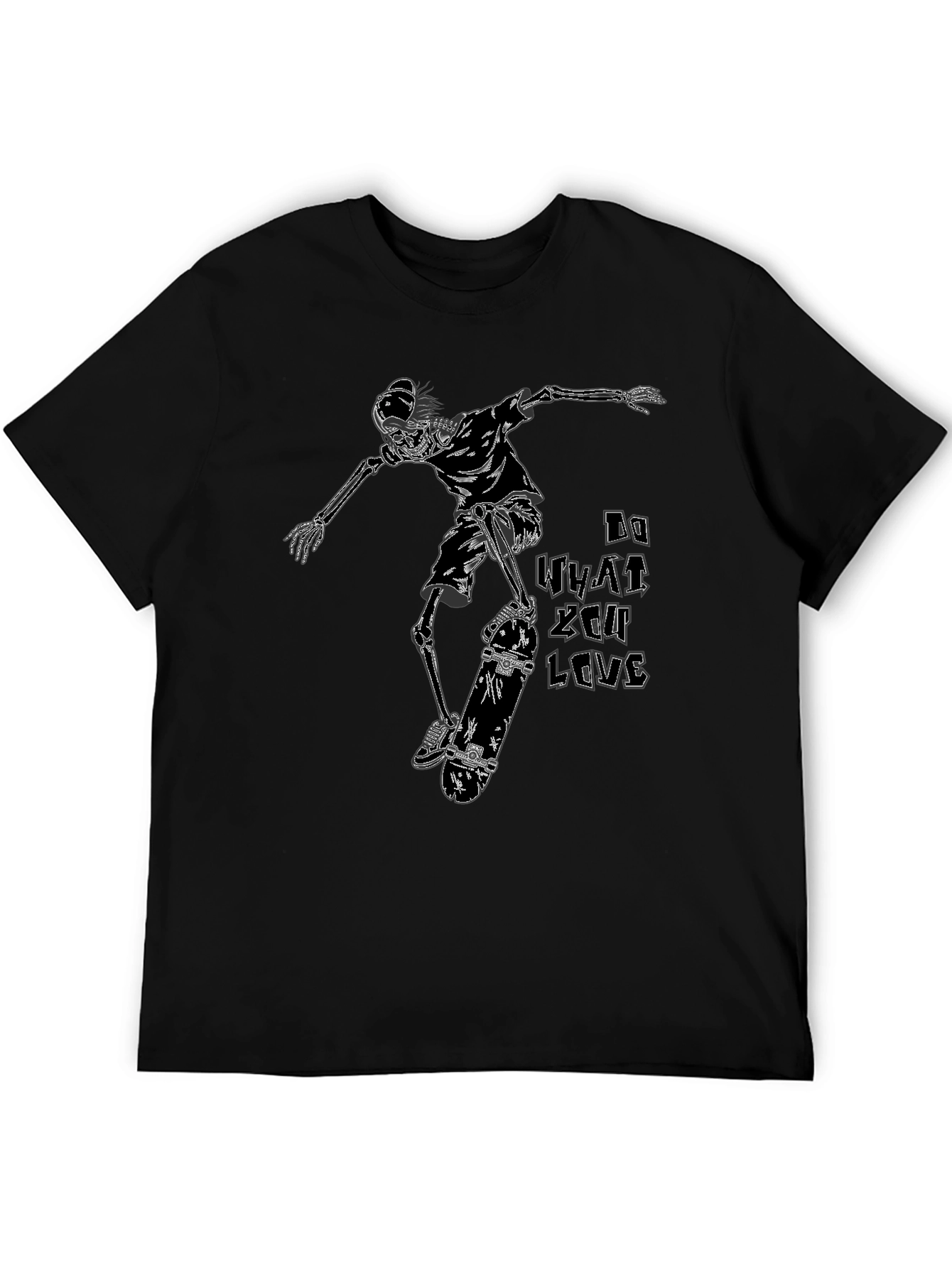 Black Skeleton Skateboarder T-Shirt - Do What You Love view 5