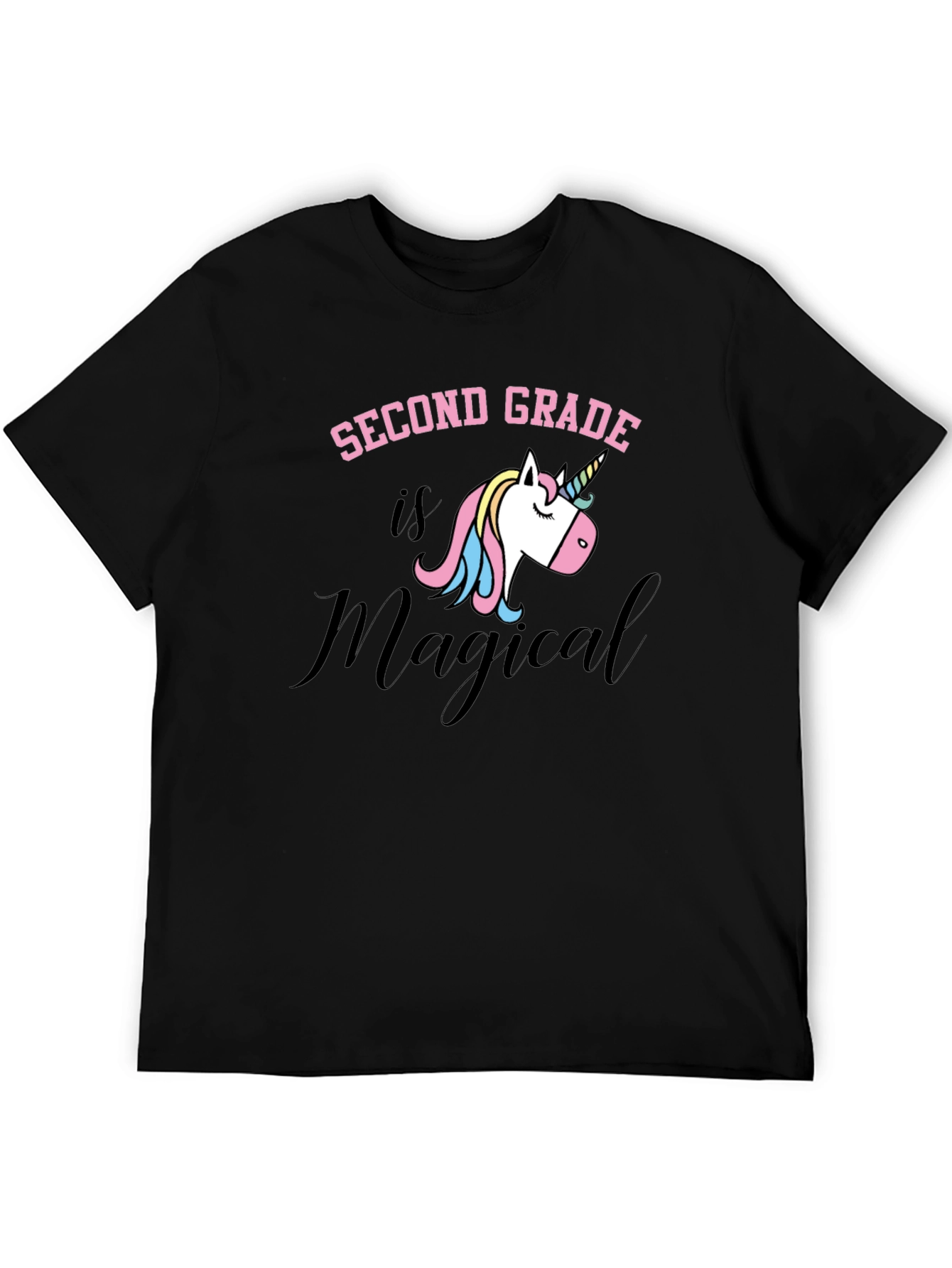 Black Second Grade Magical Unicorn T-Shirt view 5