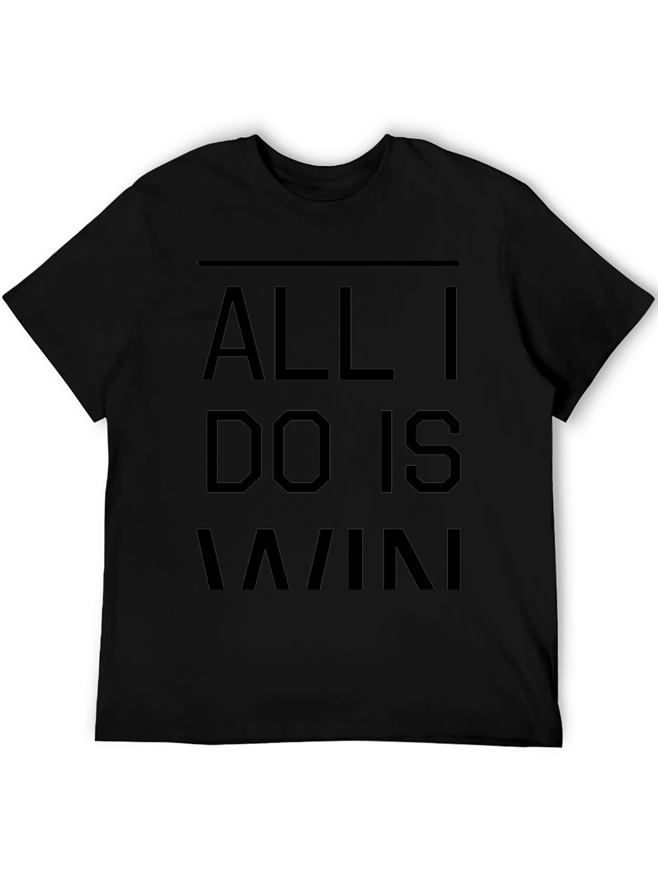 All I Do Is Win Black Graphic Tee - 5