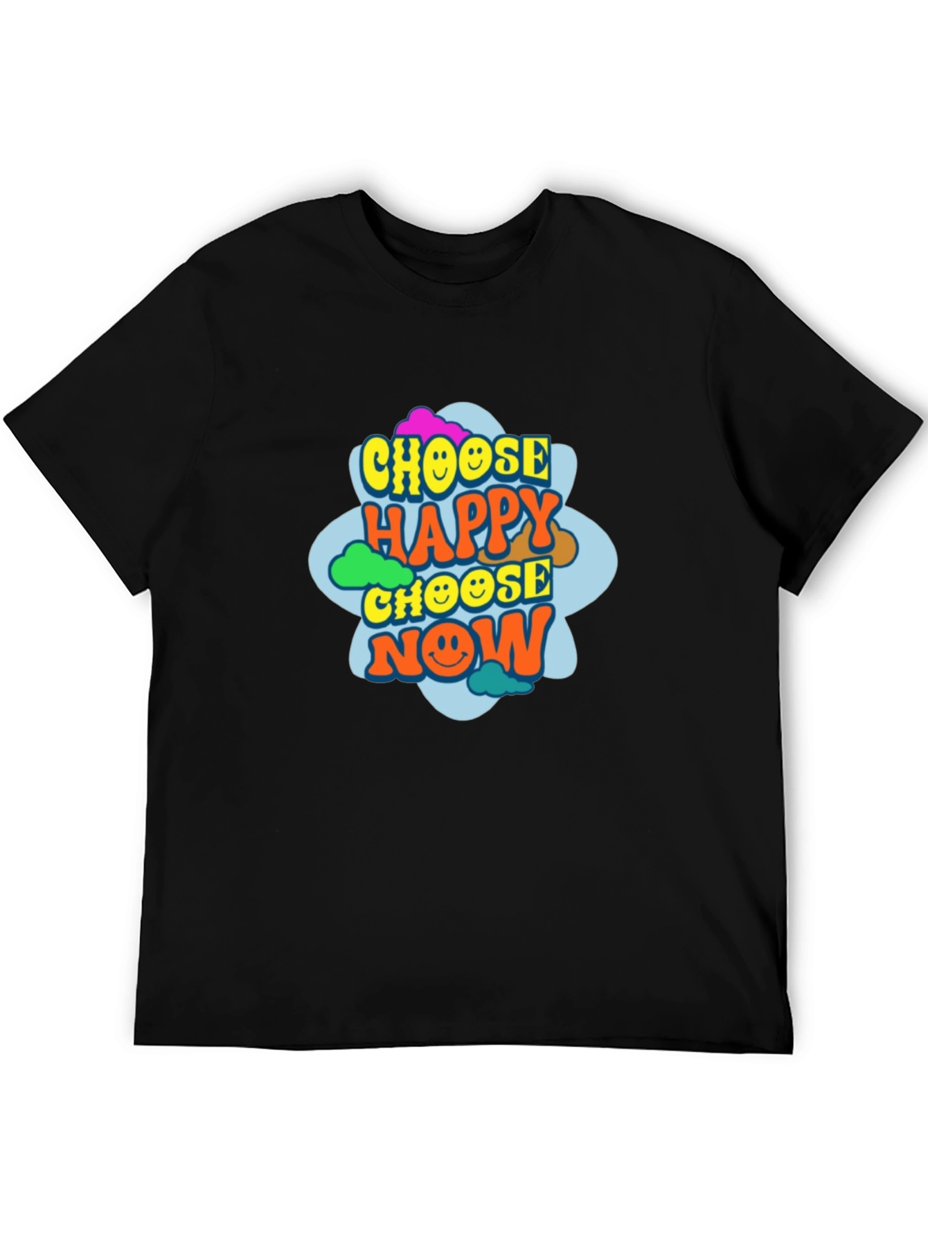 Black Choose Happy Now Graphic Tee view 5