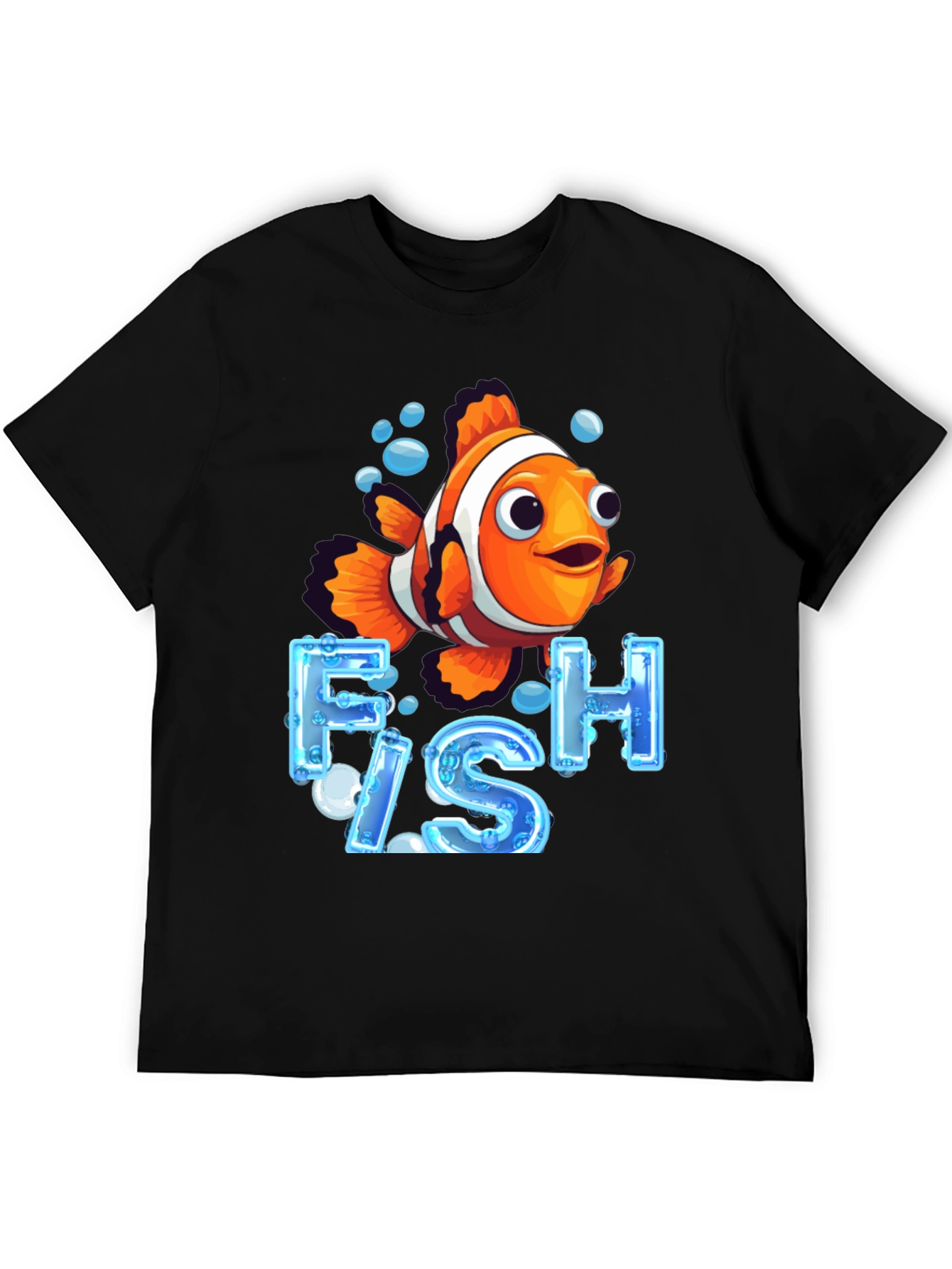 Black Clownfish Graphic T-Shirt - Ocean Life Design view 5