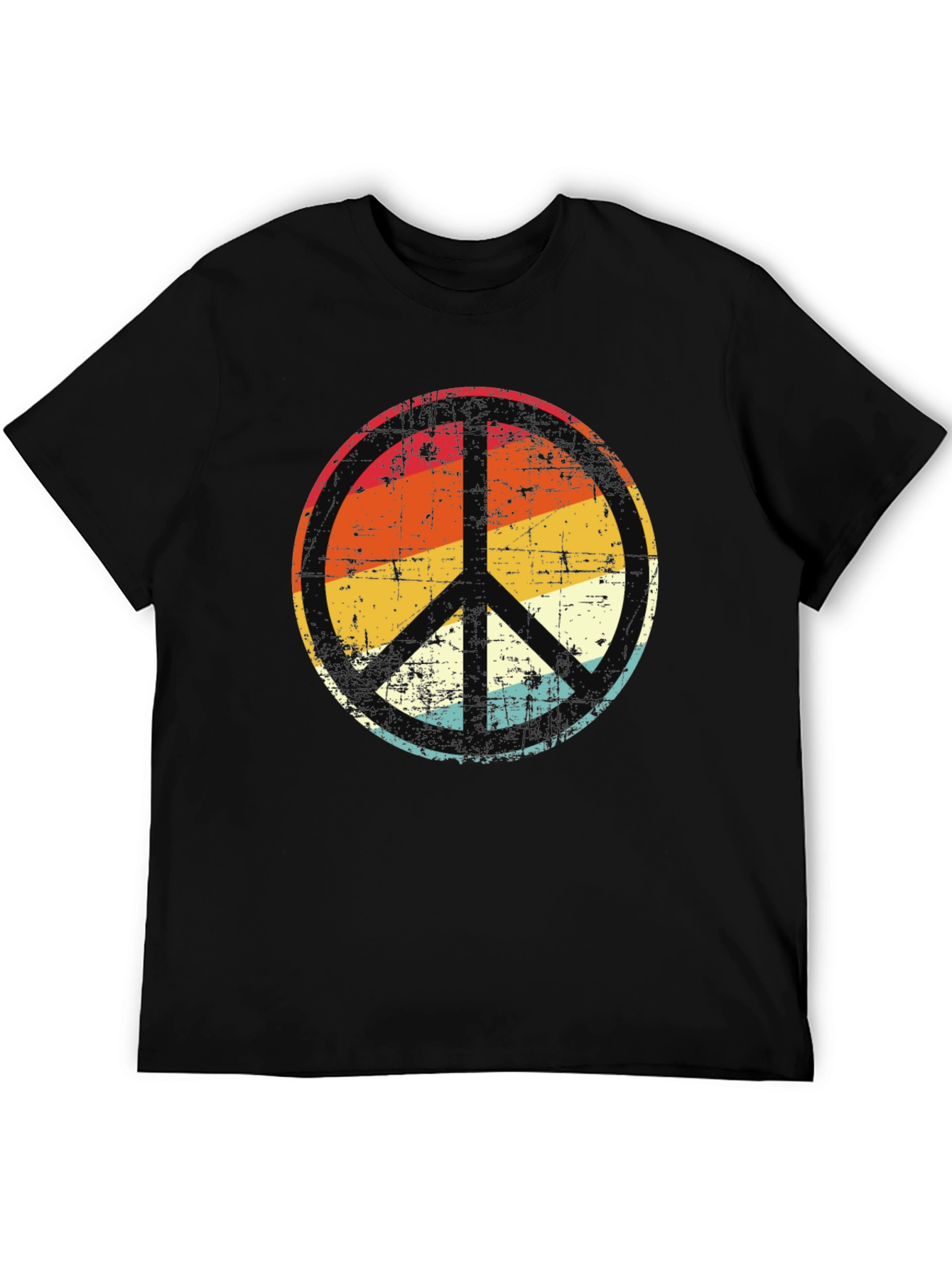 Black Retro Peace Sign Graphic Tee - Vintage Style view 5