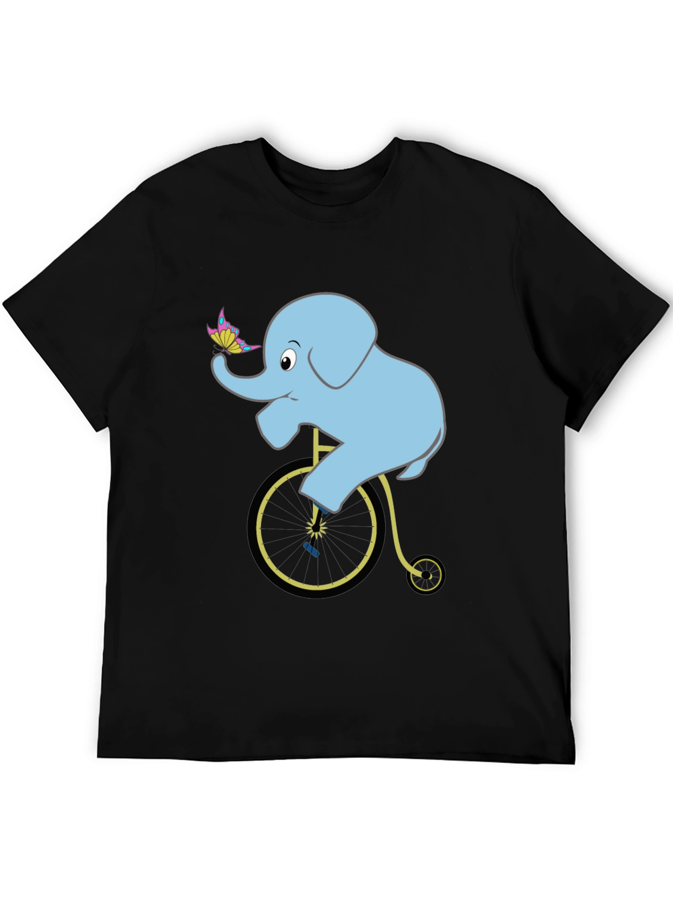 Black Elephant on Bicycle T-Shirt: Fun Graphic Tee view 5