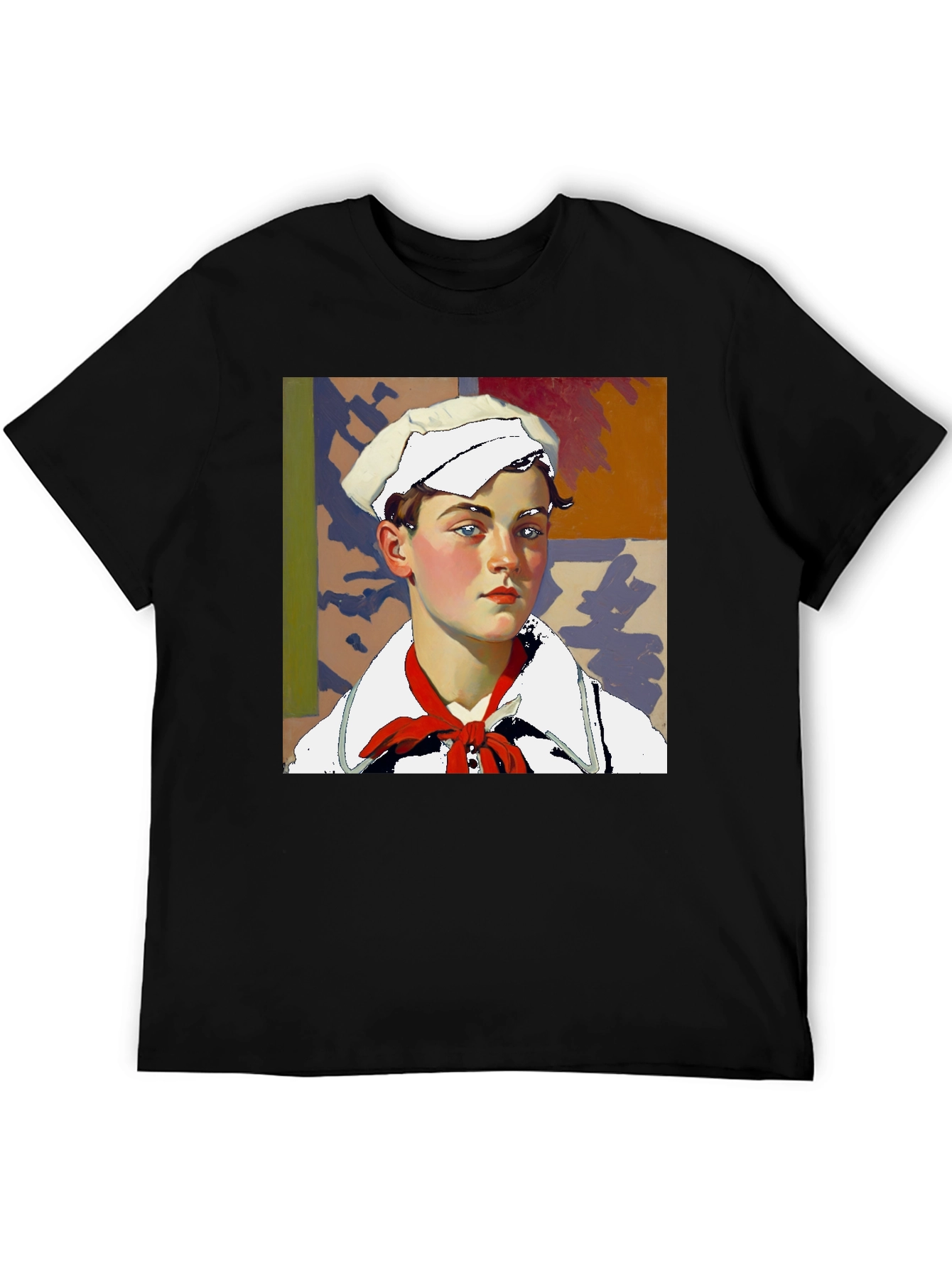 Black Sailor Portrait Tee - Unique Graphic Print view 5