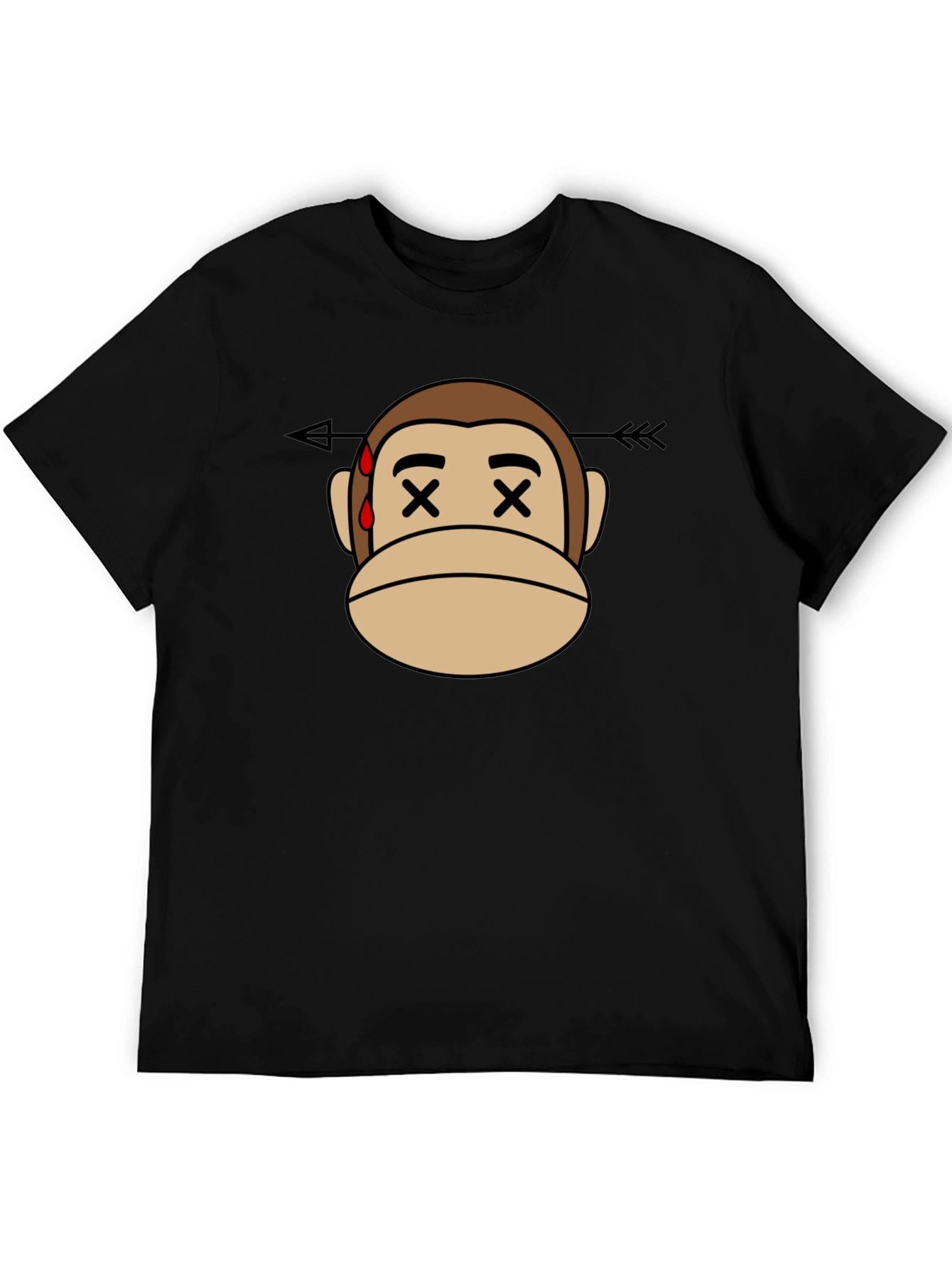 Black Monkey Arrow T-Shirt - Black Cotton Tee view 5