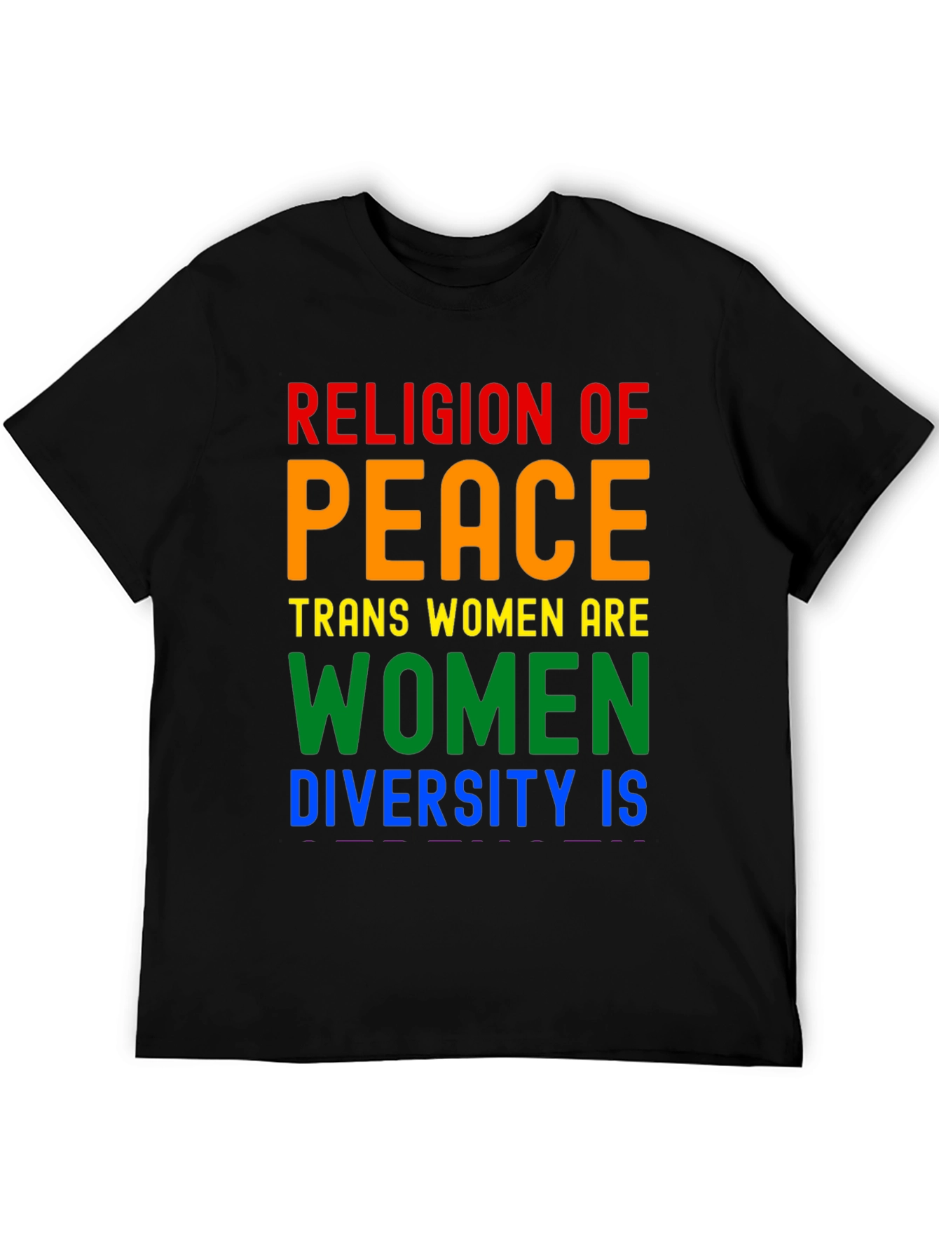 Black Religion of Peace Trans Women Are Women T-Shirt view 5