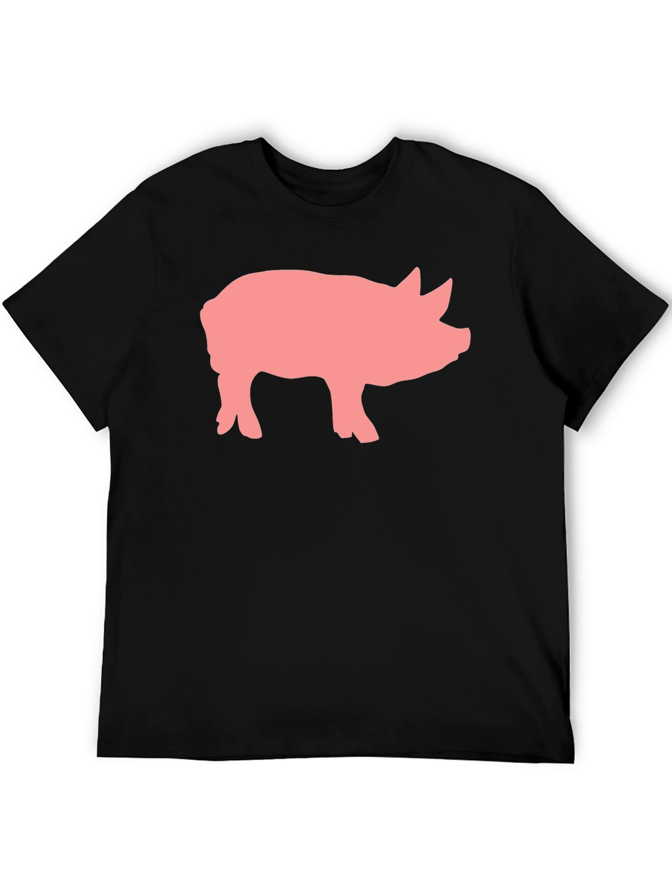 Black Pig Graphic Print Black Crew Neck T-Shirt view 5