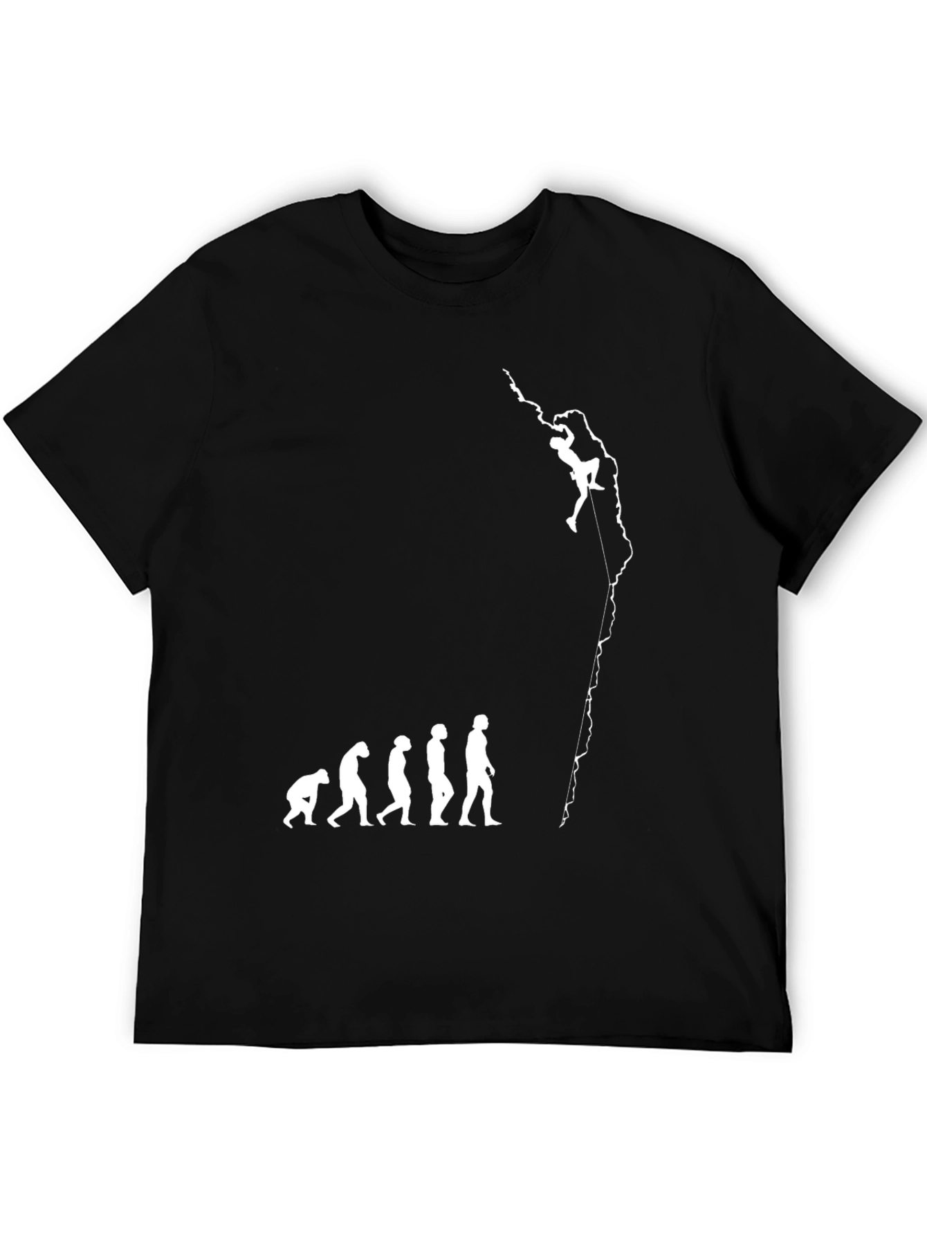 Black Evolution of Climbing T-Shirt - Black Graphic Tee view 5